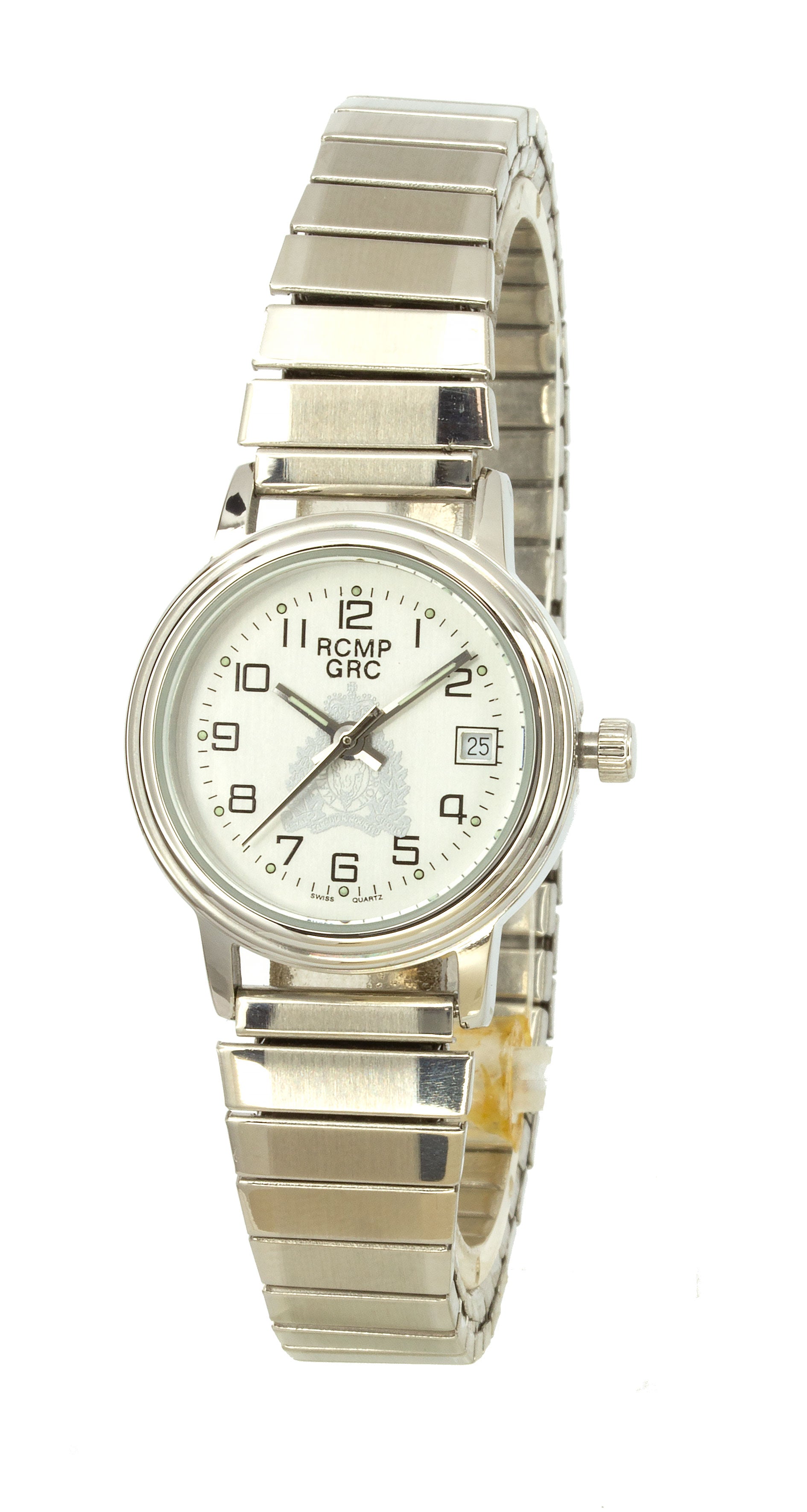Montre Femme GRC Ton Argent Cadran Blanc Croissant Argent