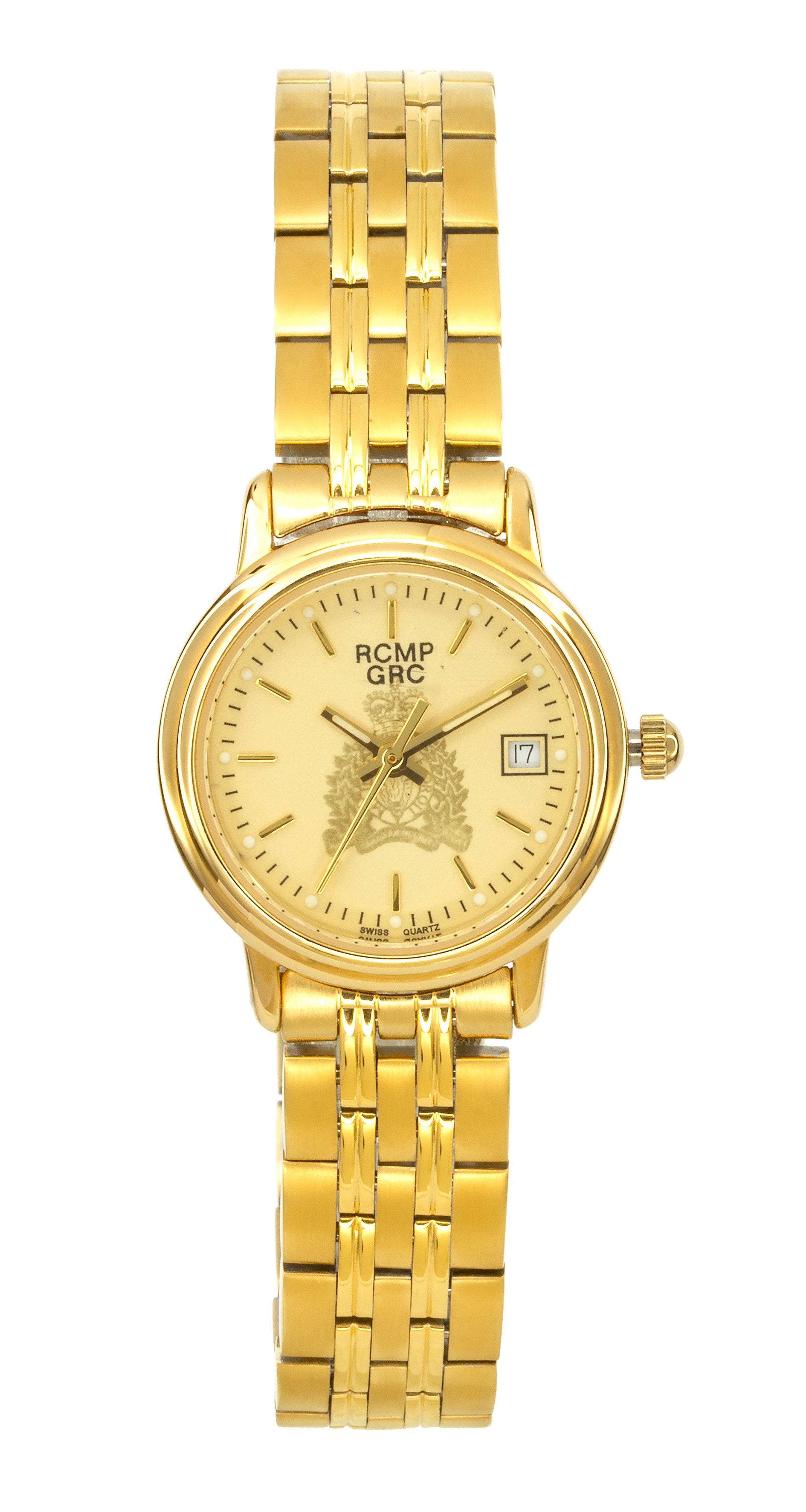 Montre gousset dorée pour femmes de la GRC avec cadran doré et croissant doré