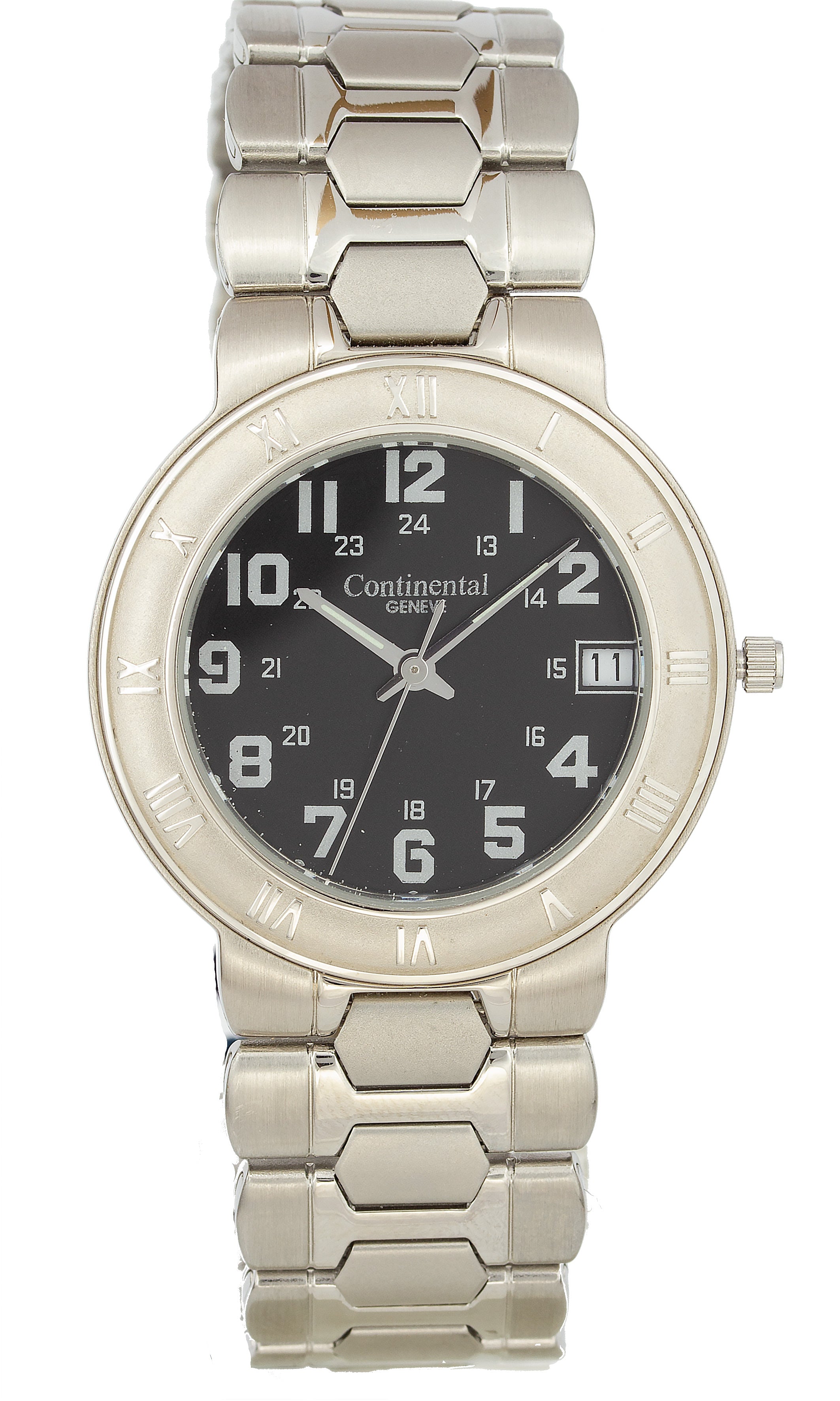 Continental Geneve 2560-137 Men'S Silver Tone Watch