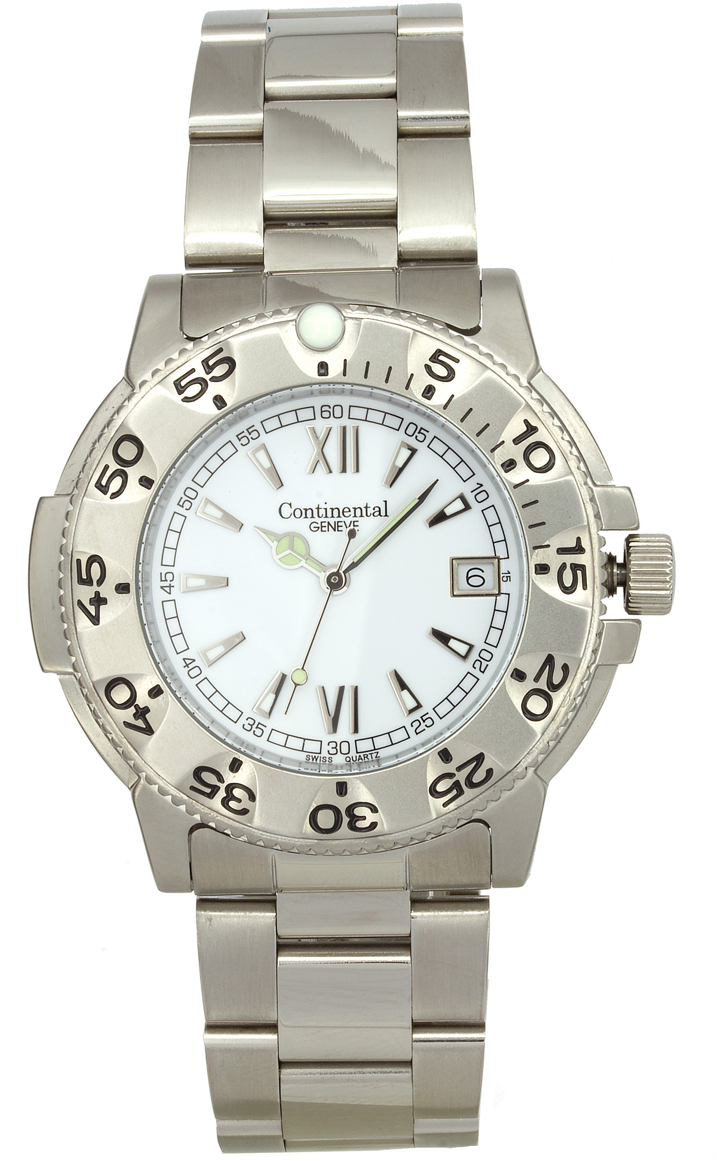 Continental Geneve 3962-117 Men'S Silver Tone Watch