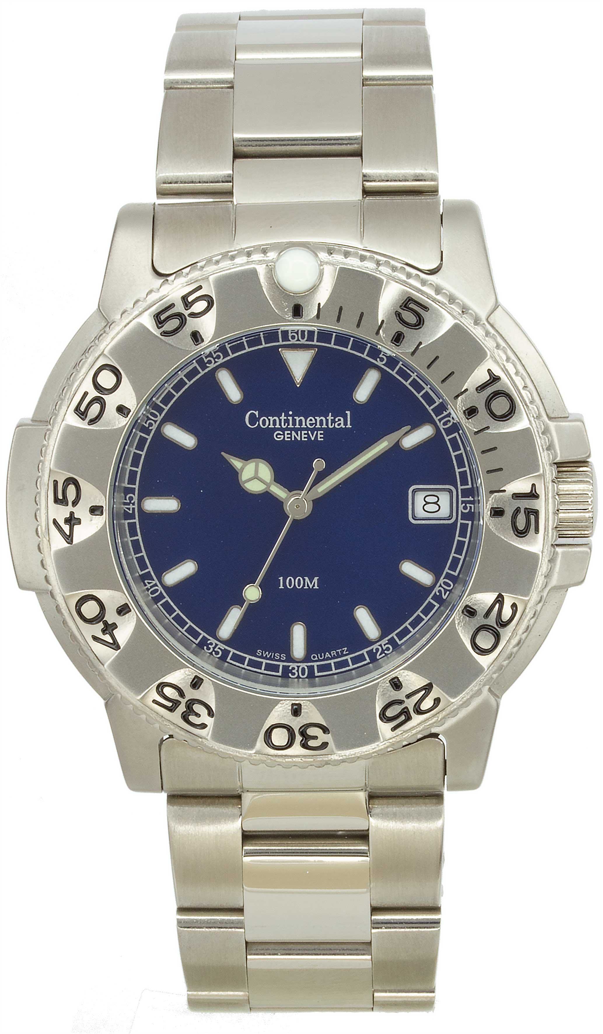 Continental Geneve 3962-187 Men'S Silver Tone Watch