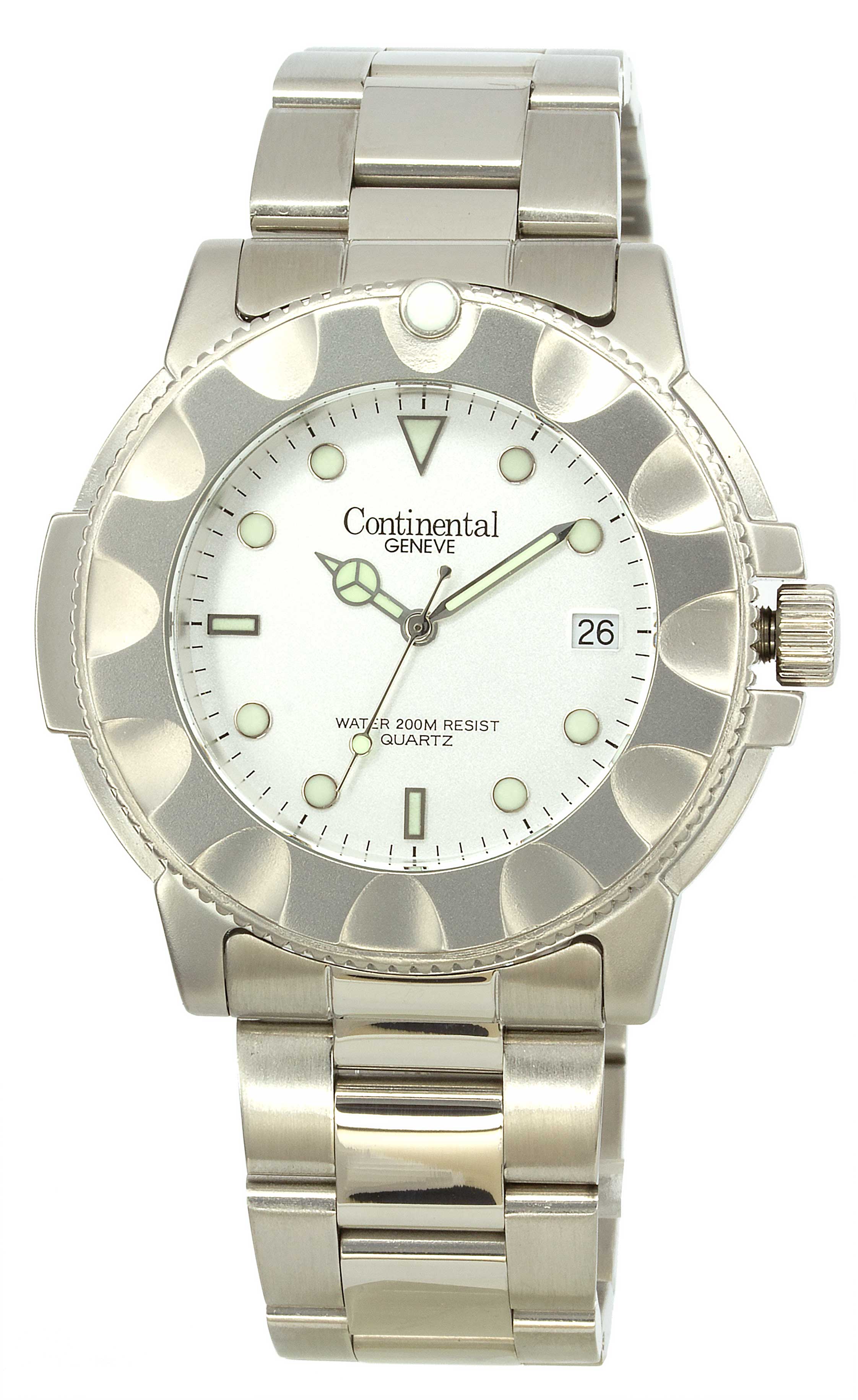 Continental Geneve 3963-117 Men'S Silver Tone Watch