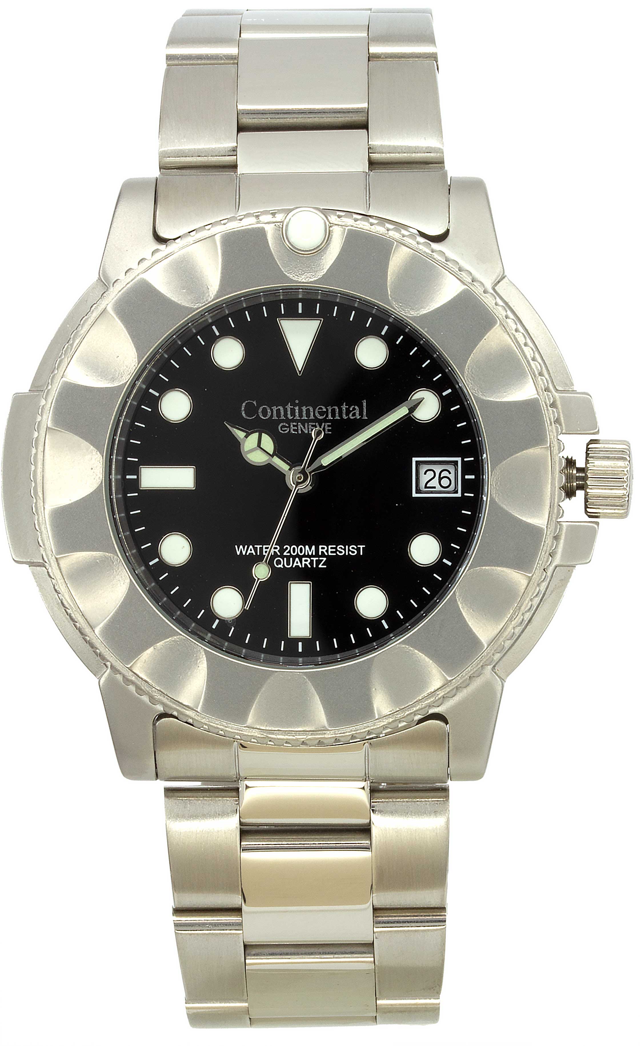 Continental Geneve 3963-137 Men'S Silver Tone Watch