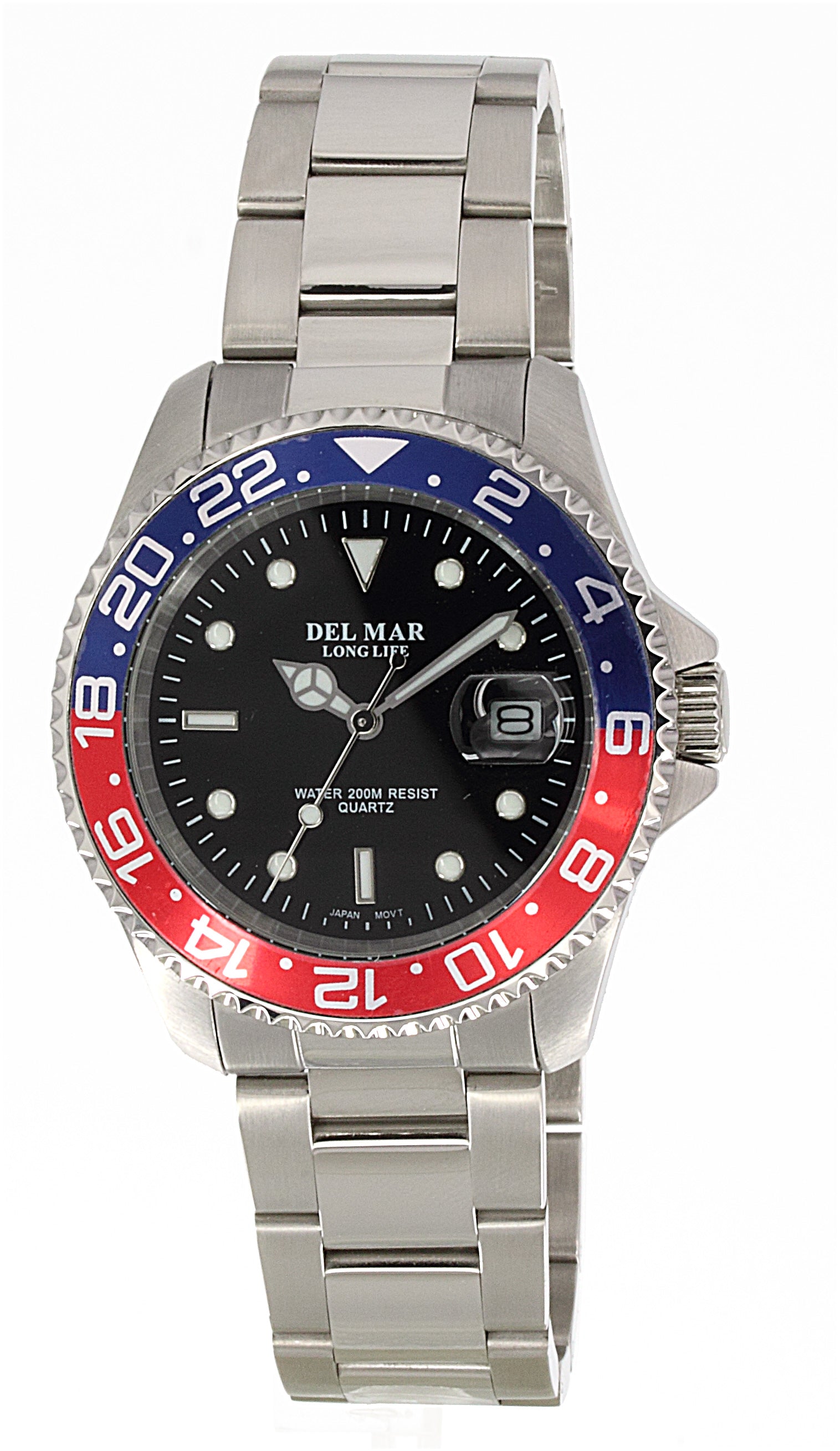 Montre Del Mar 50125 pour homme argent/rouge