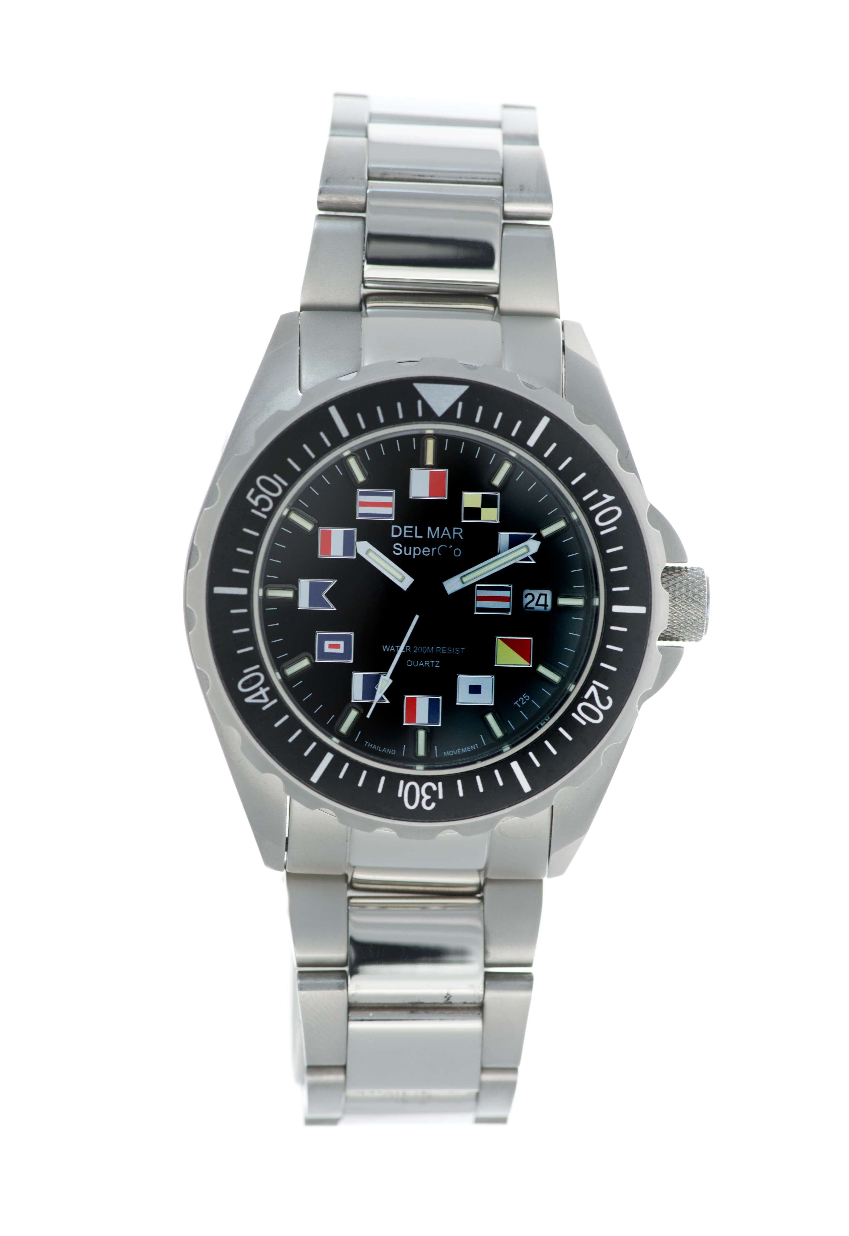 Del Mar 50234 Men'S Silver/Black Watch