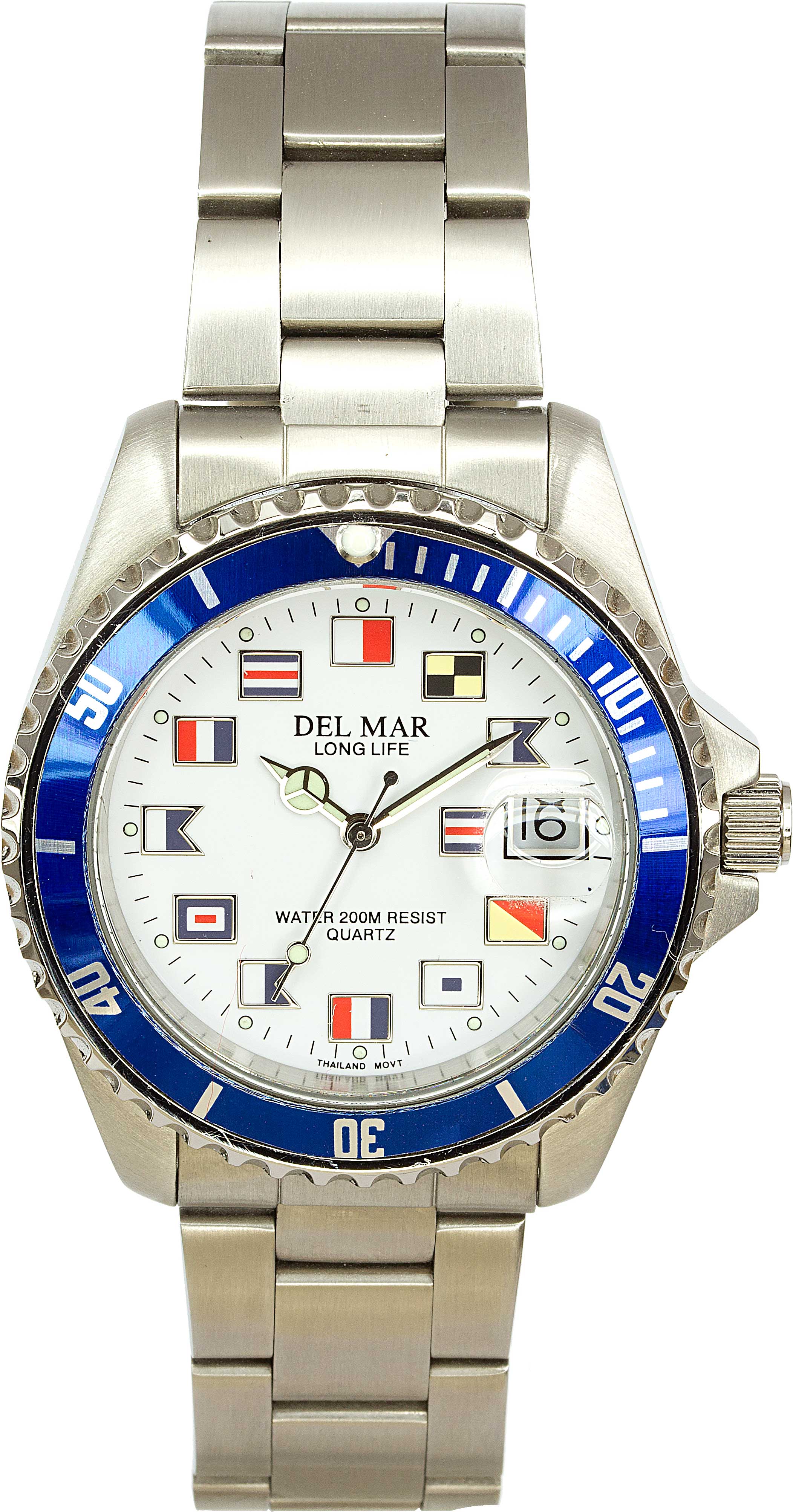 Montre Del Mar 50255 argent/bleu pour homme