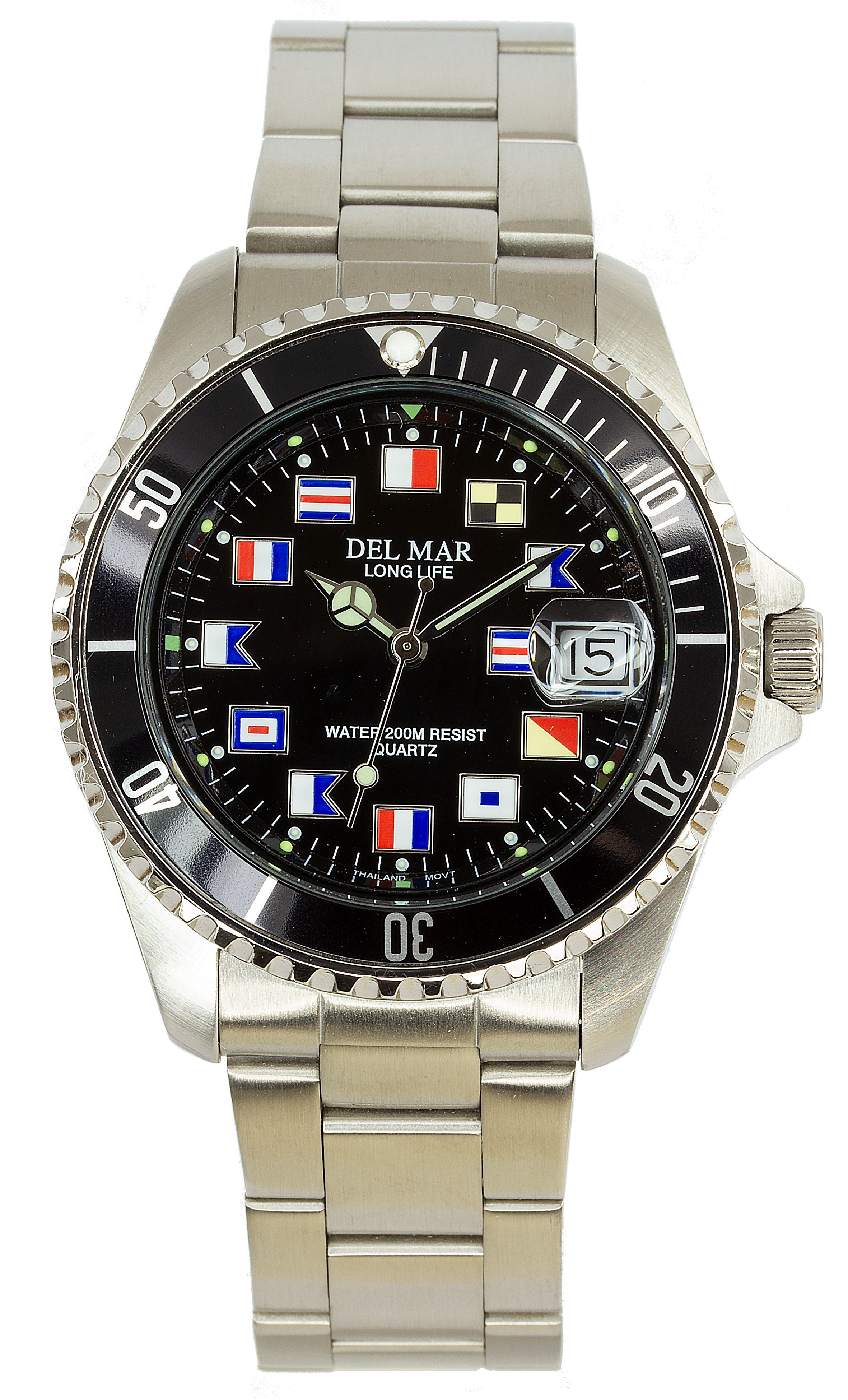Del Mar 50377 Men'S Silver/Black Watch