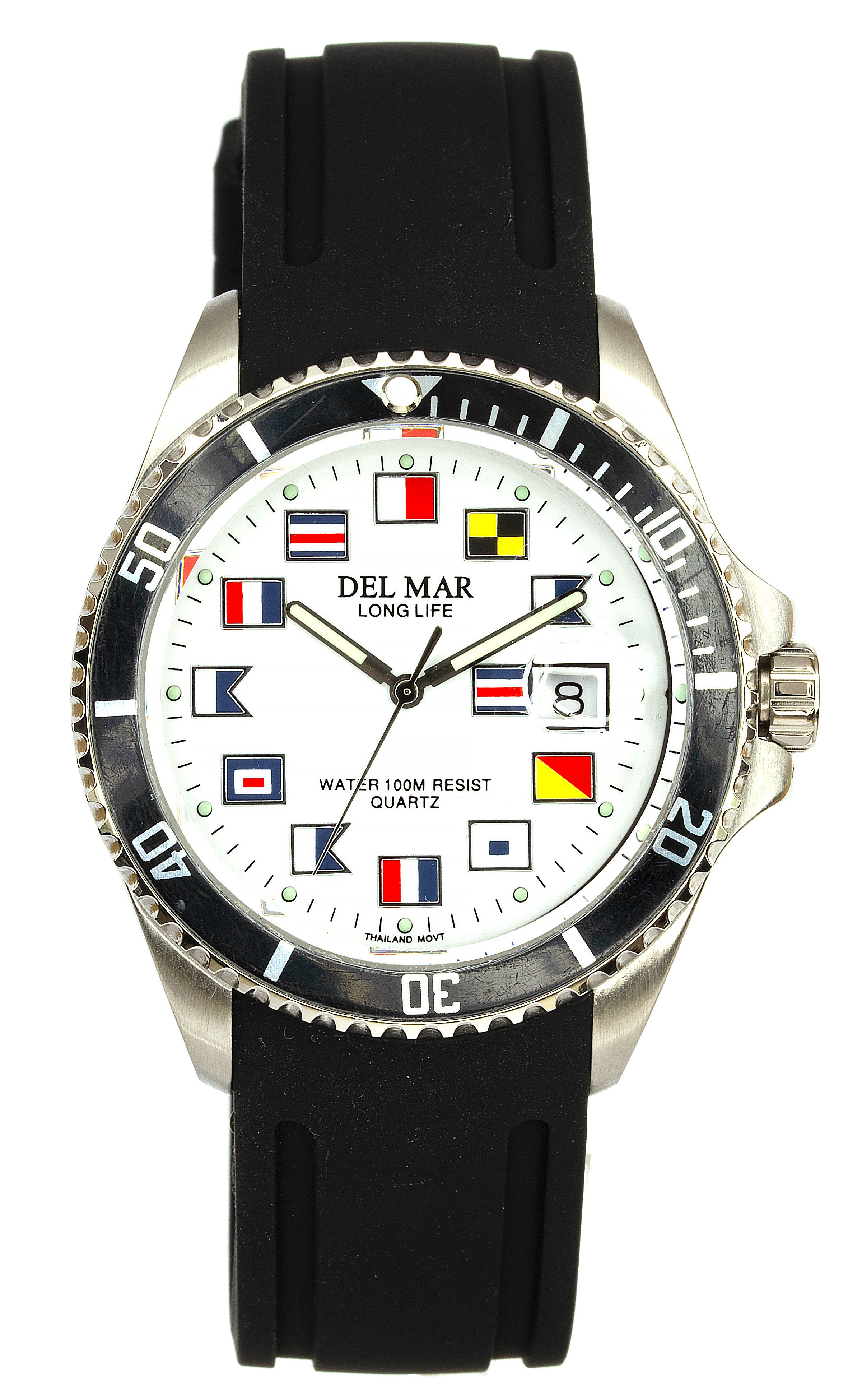 Montre Del Mar 50378 pour homme, argent/noir