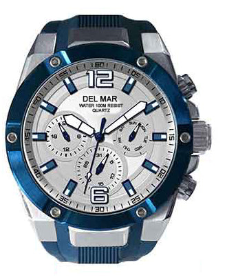 Montre Del Mar 50395 homme, argent/bleu