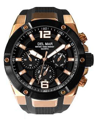 Montre Del Mar 50396 homme or rose/noir