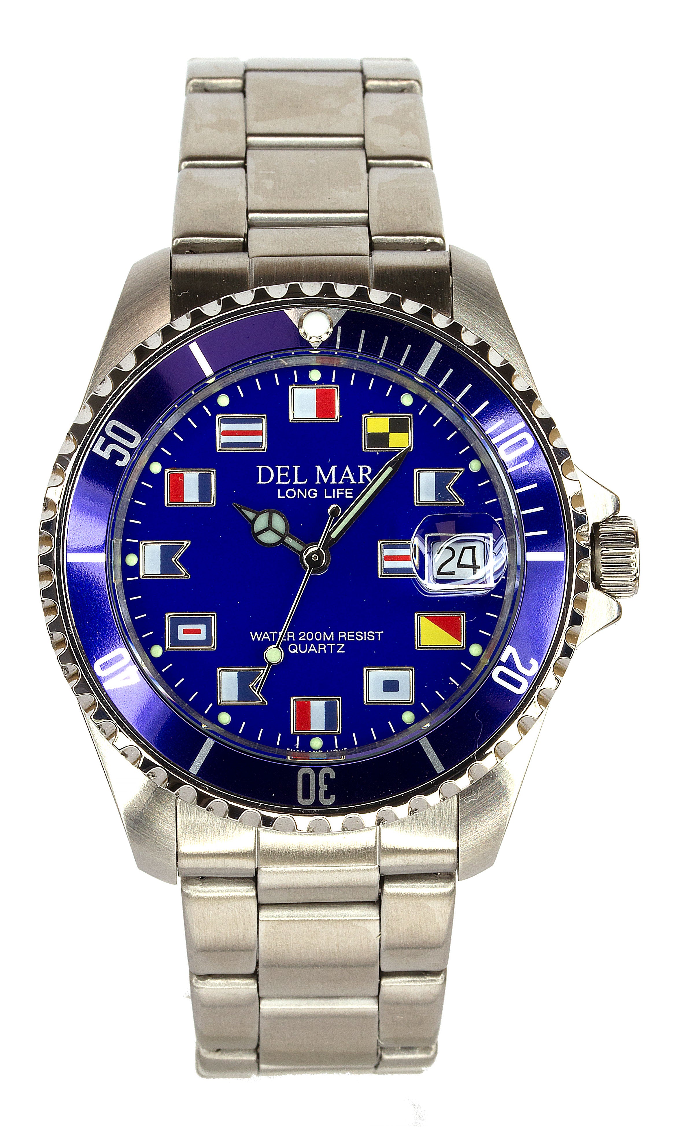 Montre Del Mar 50406 pour homme argentée/bleue