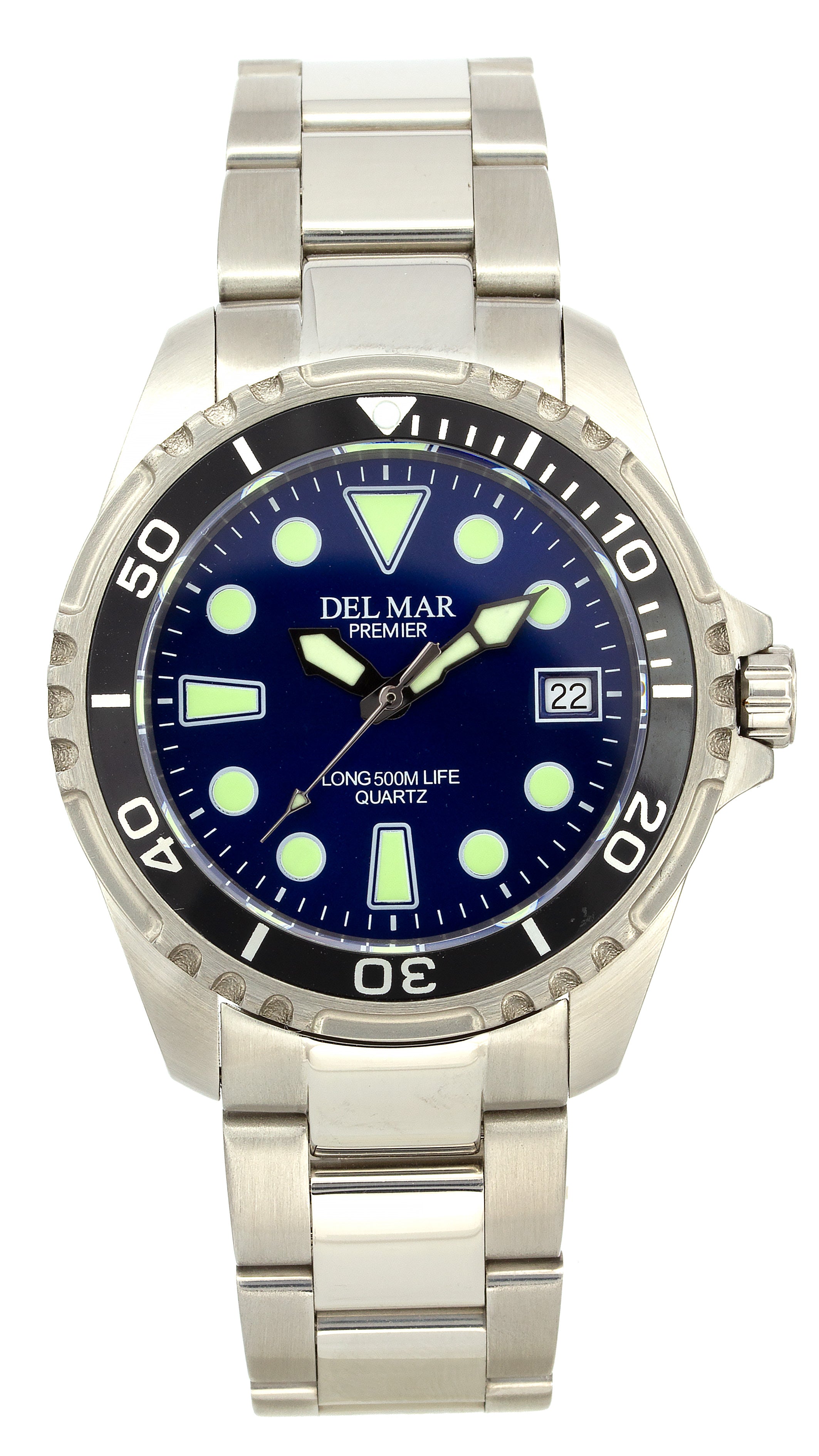 Del Mar 50422 Men'S Silver/Black Watch