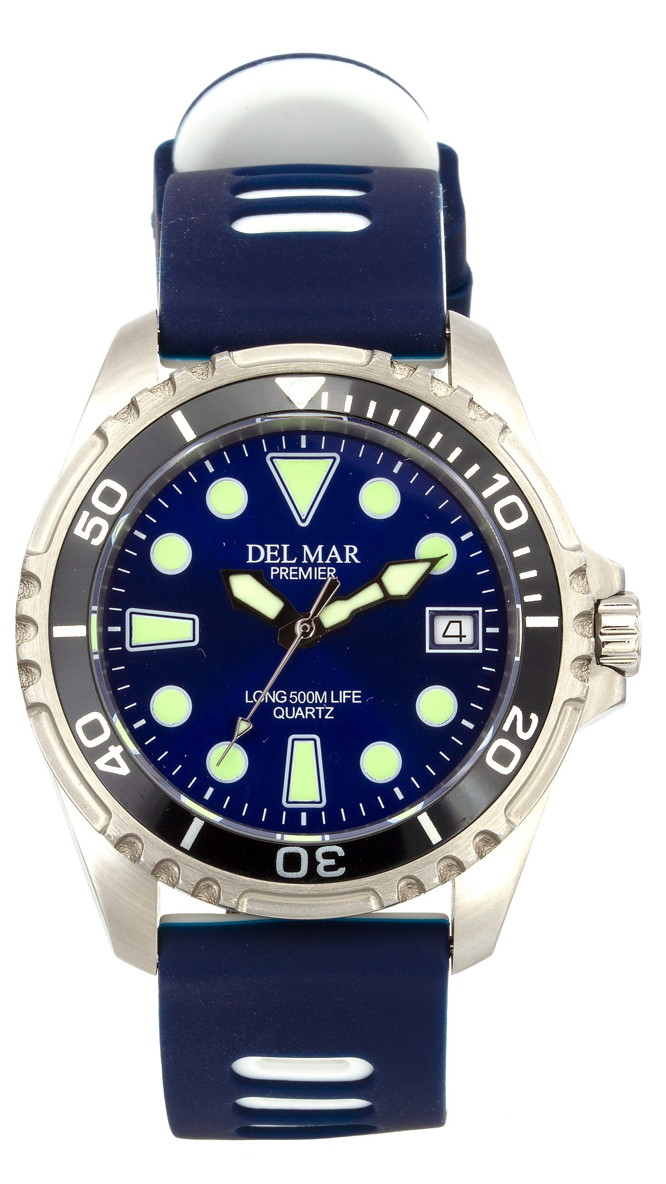 Montre Del Mar 50426 pour hommes, argent/noir