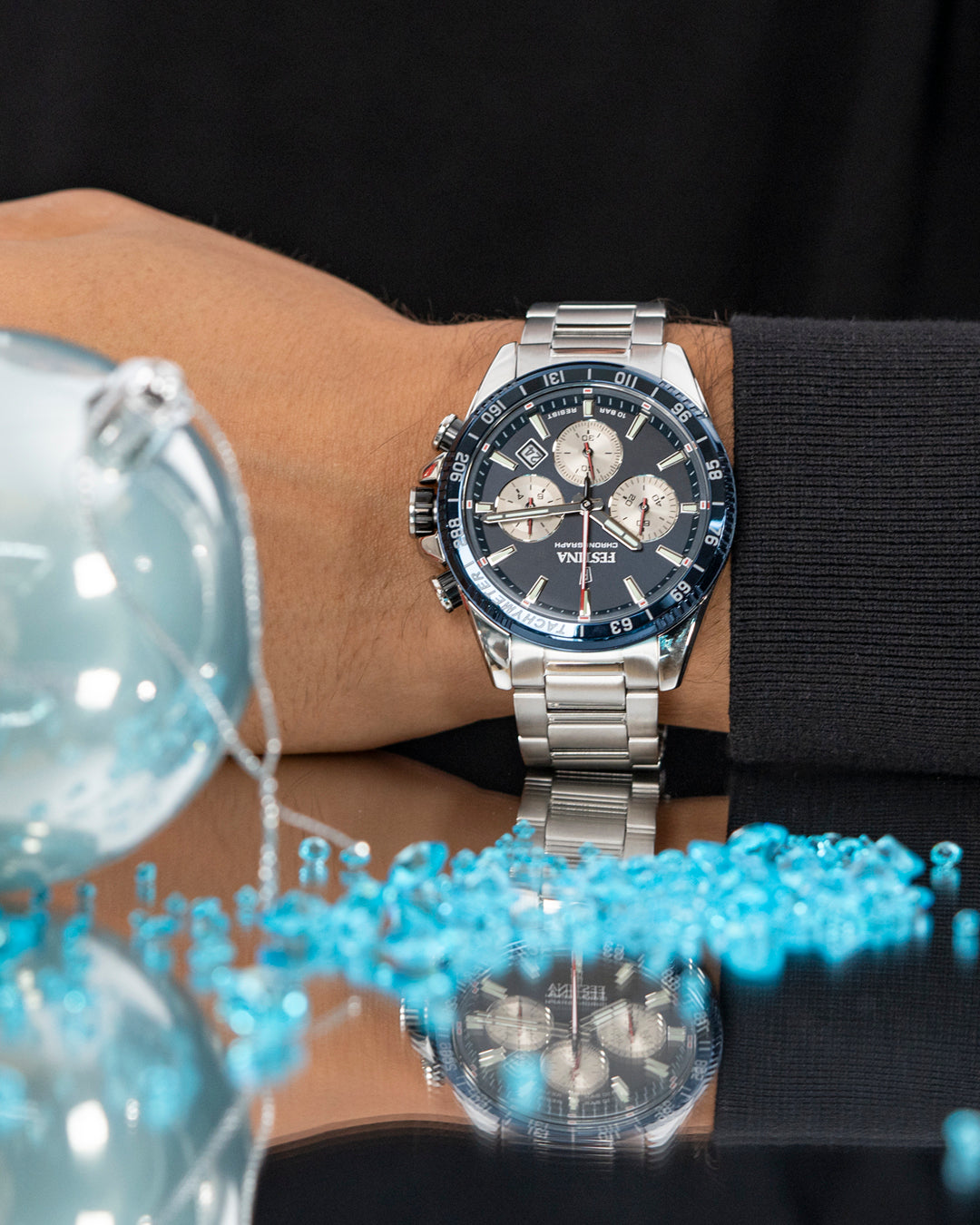 Montre Festina F20560/2 bracelet acier bleu, Homme