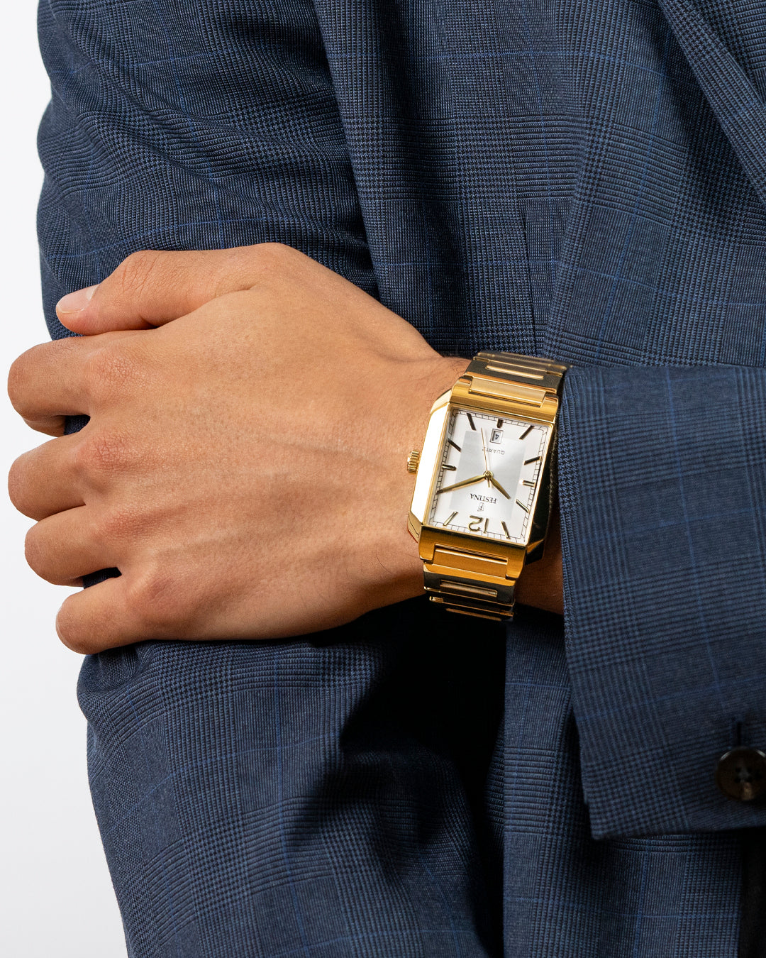 Festina Homme Rectangulaire Ton Or