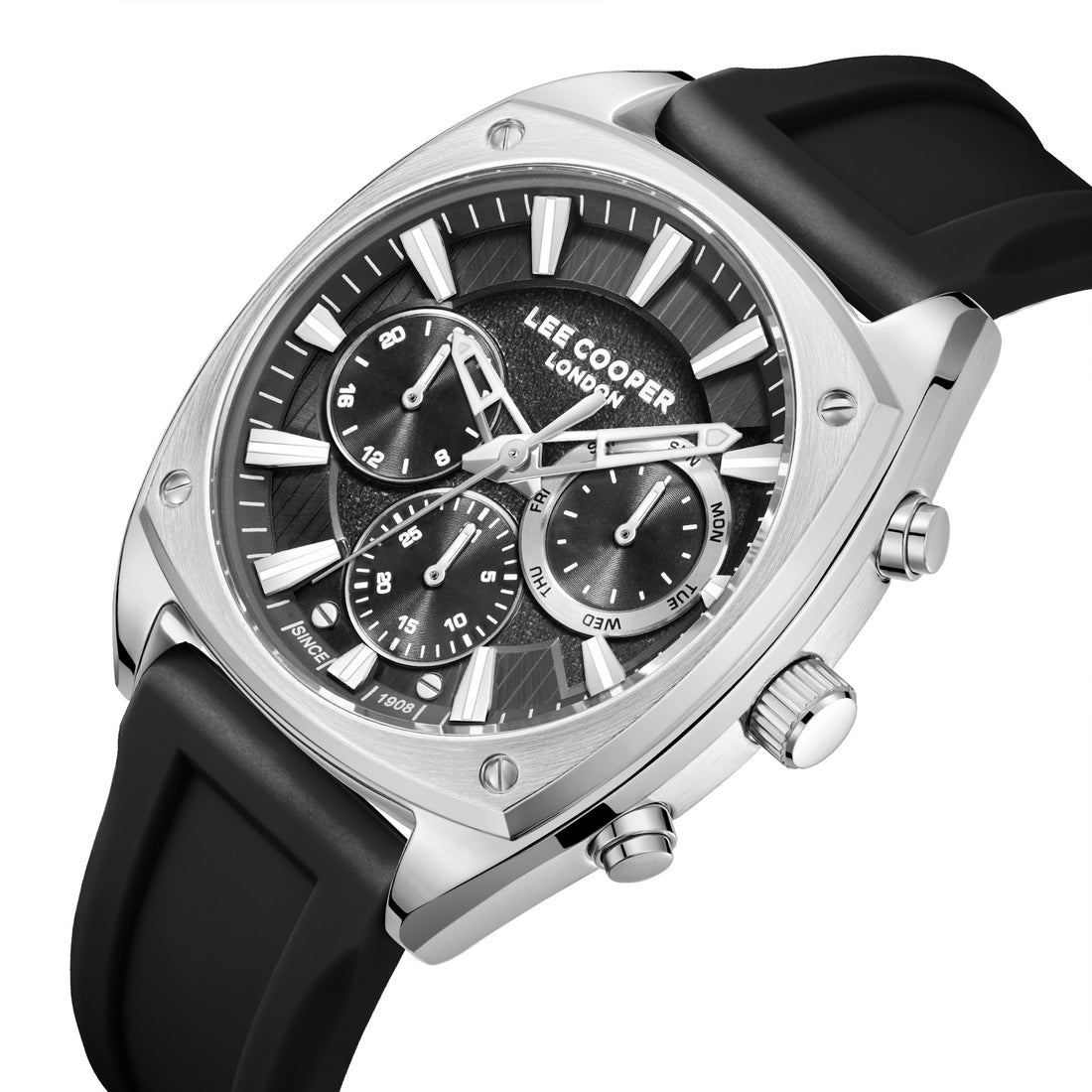 Montre multifonction Lee Cooper pour homme avec bracelet noir