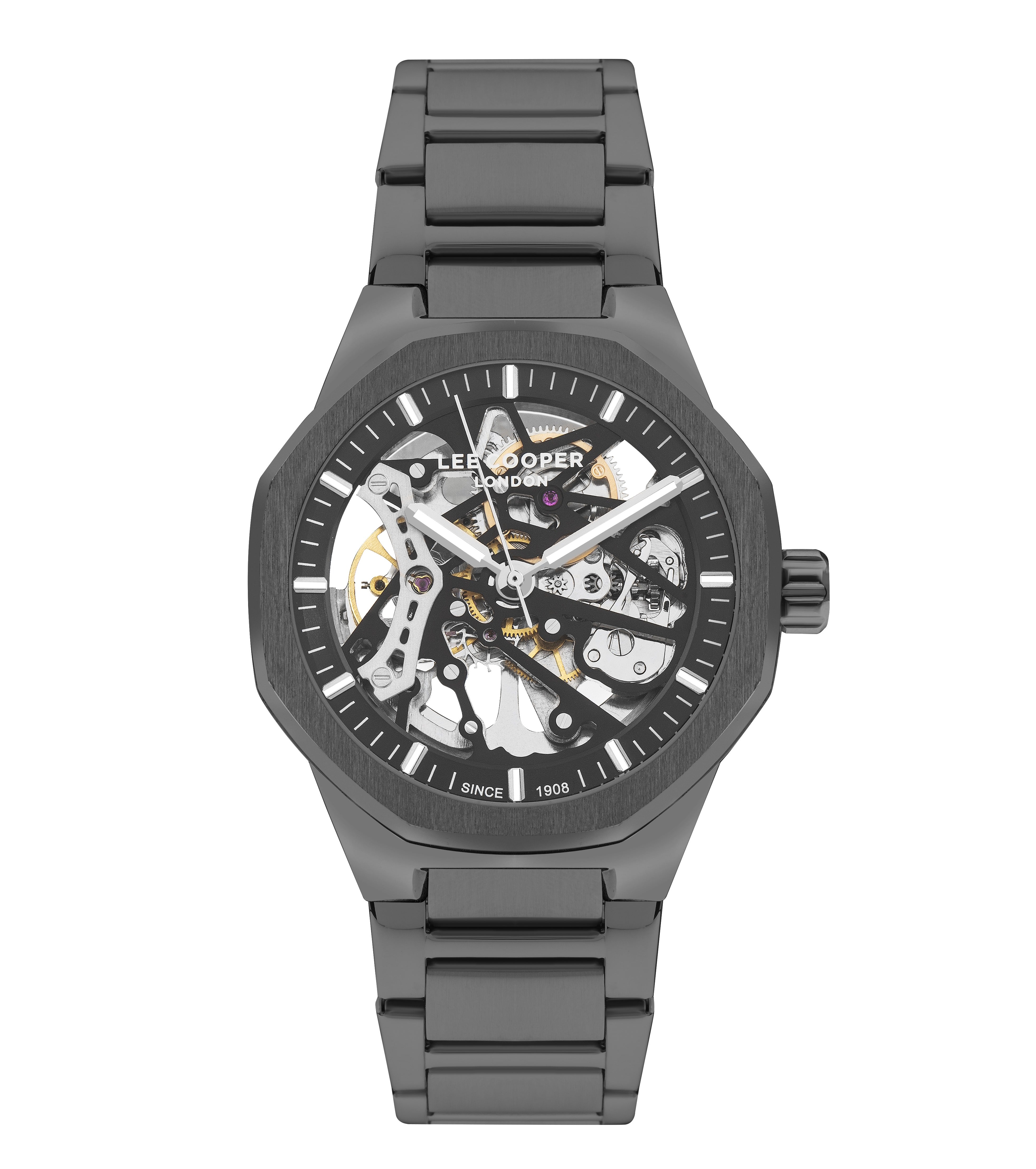 Montre automatique Lee Cooper Skeleton en gris