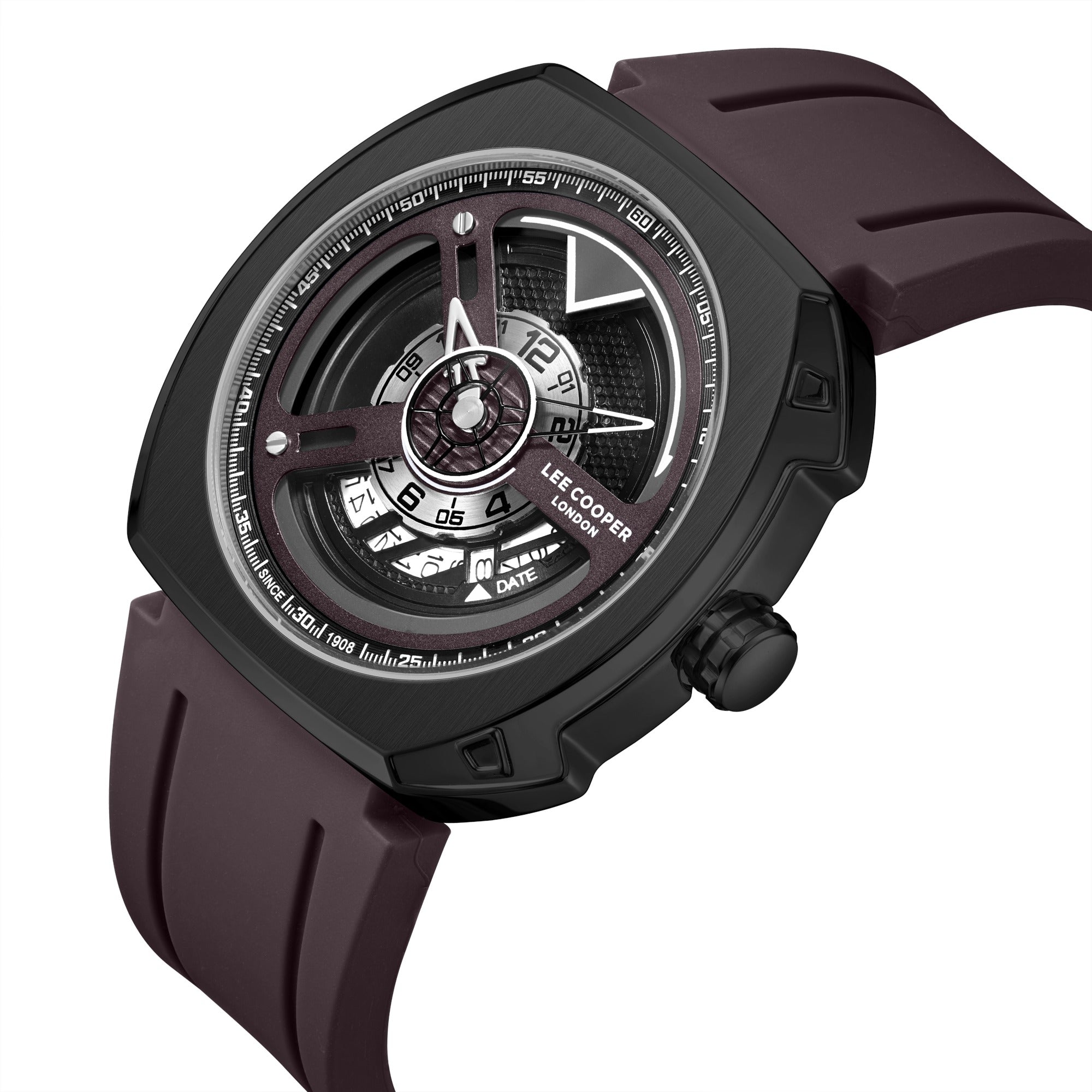 Montre futuriste Lee Cooper pour homme en marron