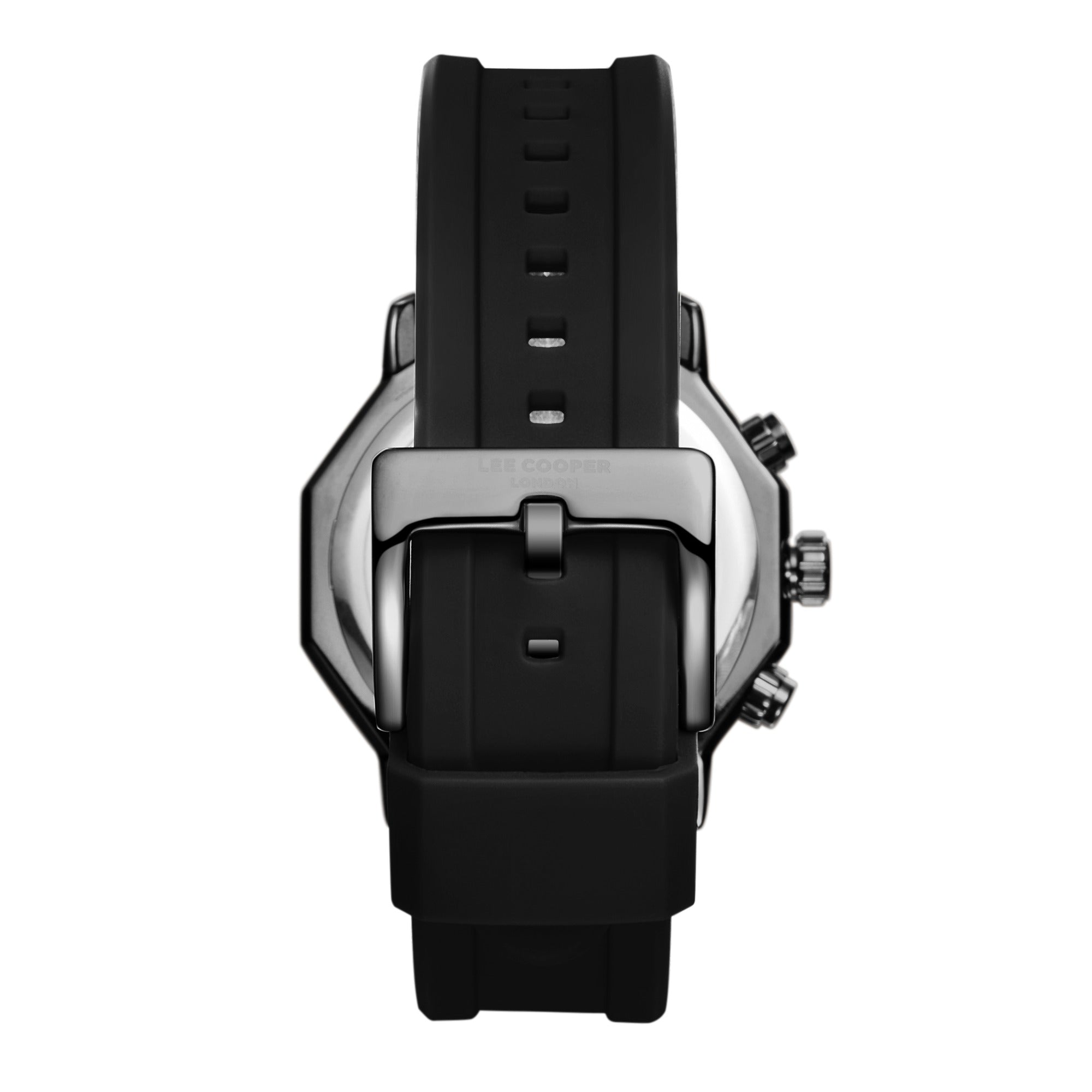 Montre Chronographe Homme Lee Cooper Cadran Aqua Bracelet Noir