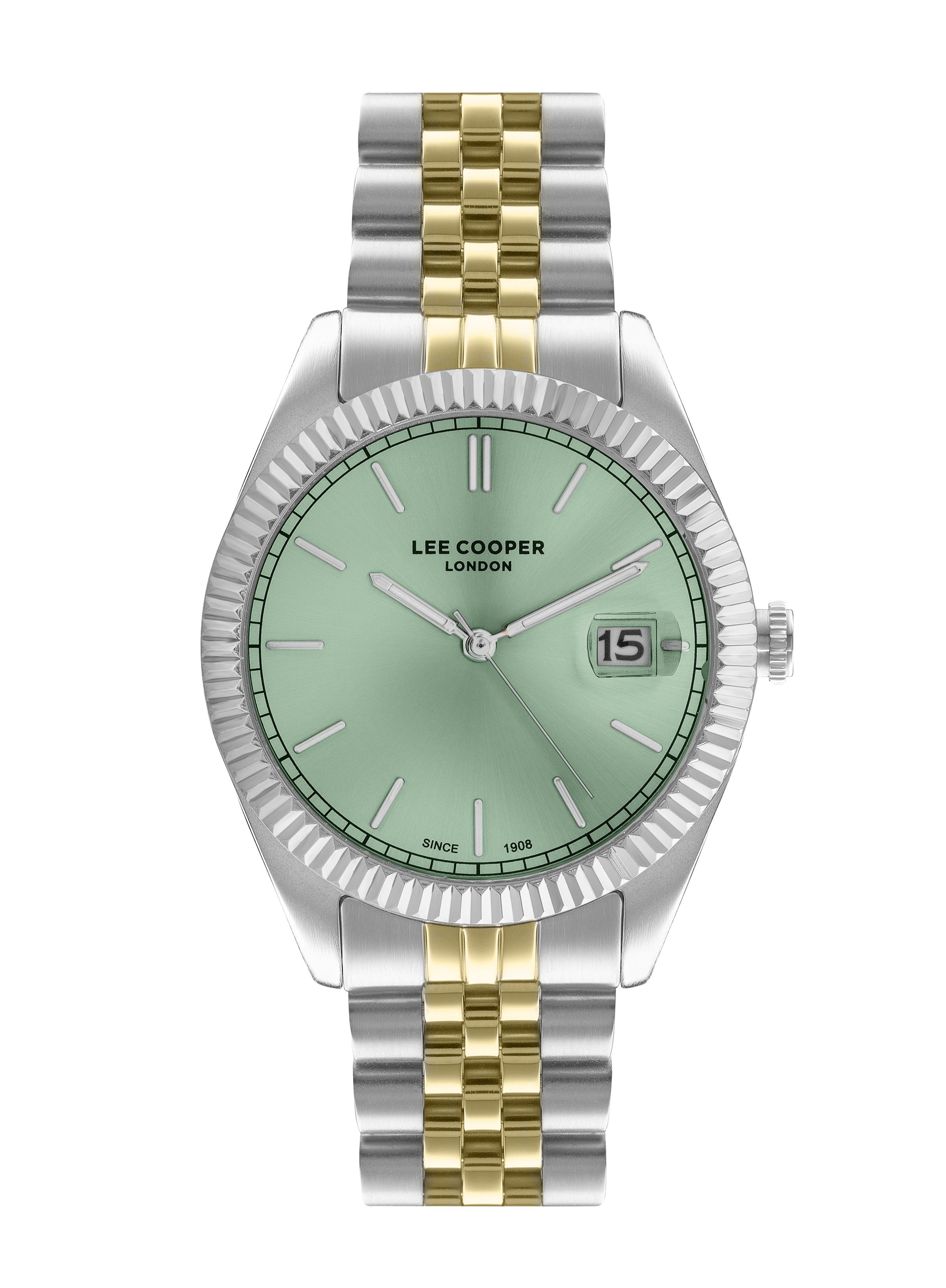 Montre Homme Lee Cooper Cadran Vert Bracelet Bicolore