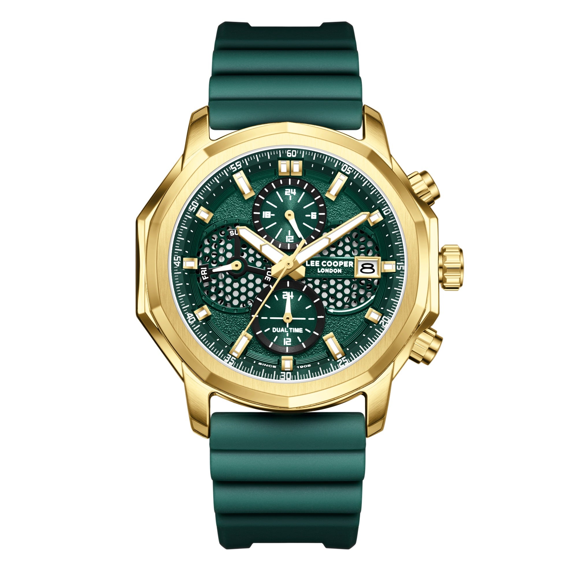 Montre chronographe Lee Cooper pour homme avec bracelet vert