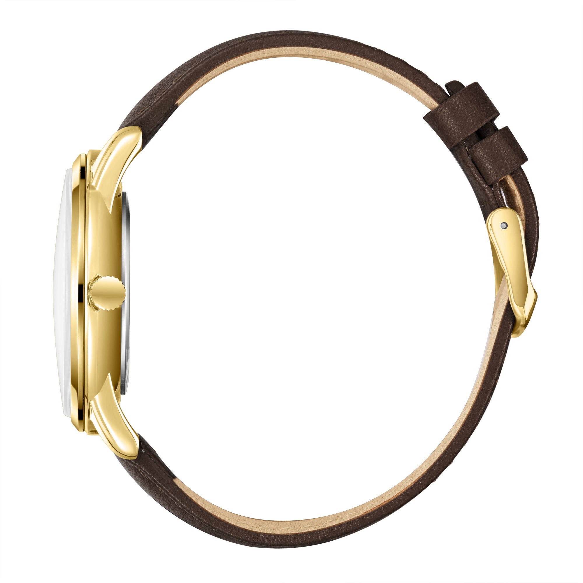 Montre homme Lee Cooper Dorée avec bracelet marron