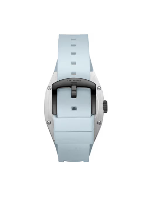 Montre homme ovale Lee Cooper, bracelet bleu clair
