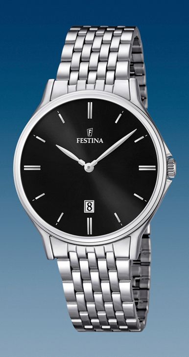 Festina Classics Montre F16744/4 Bracelet Acier Noir, Homme