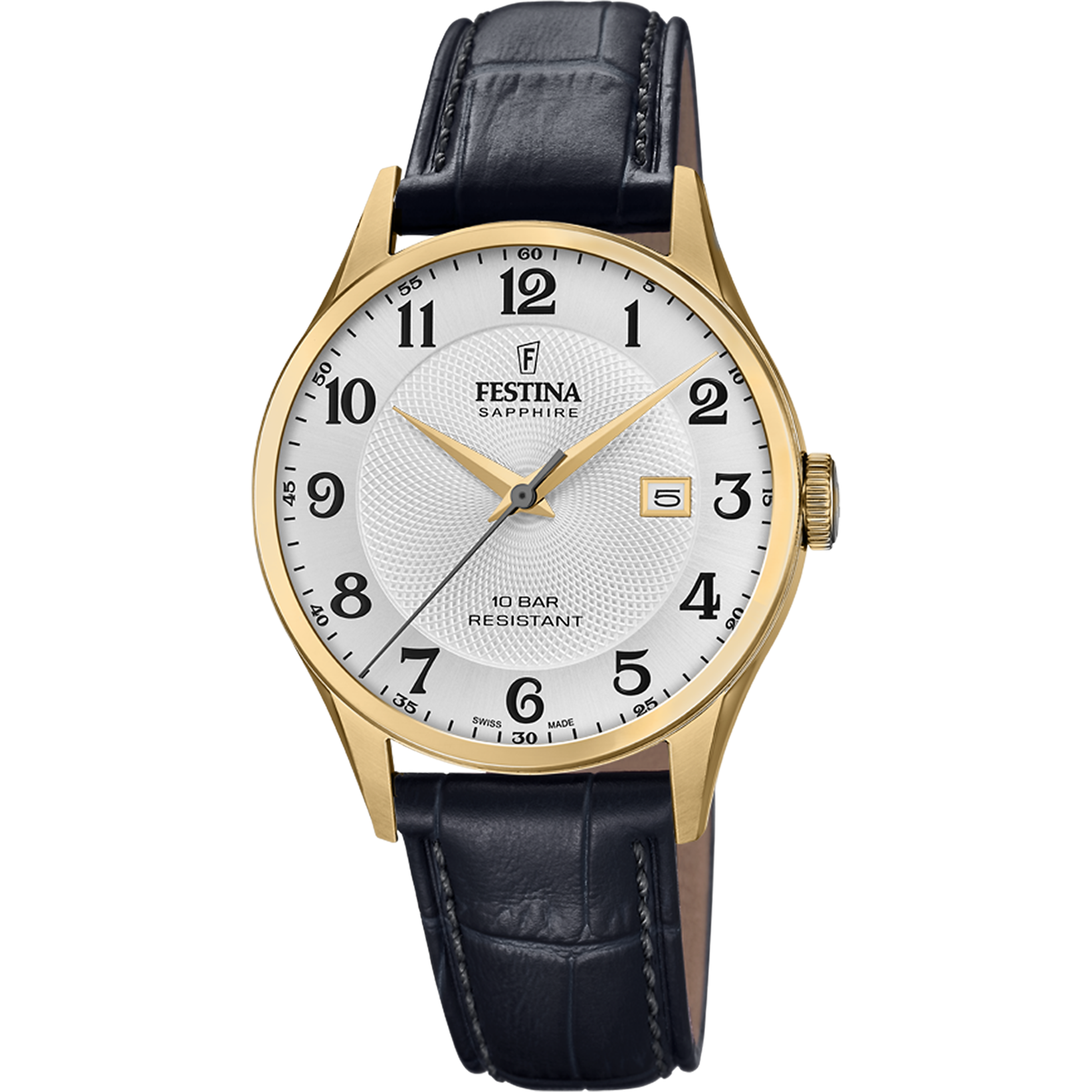 Festina Montre Suisse F20010/1 Bracelet Cuir Argent, Homme