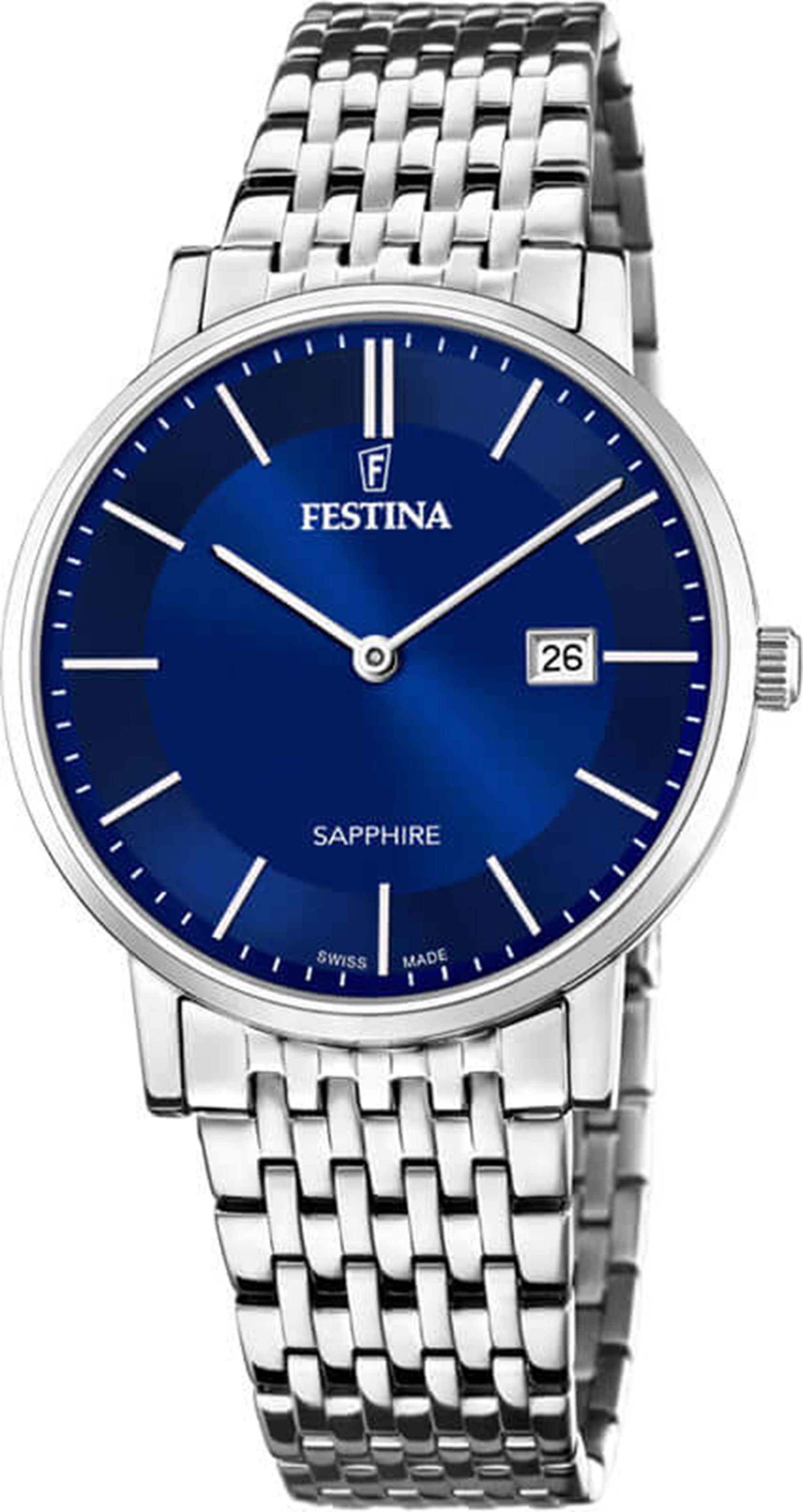 Montre Festina Homme F20018/2 Bracelet Acier Bleu Swiss Made