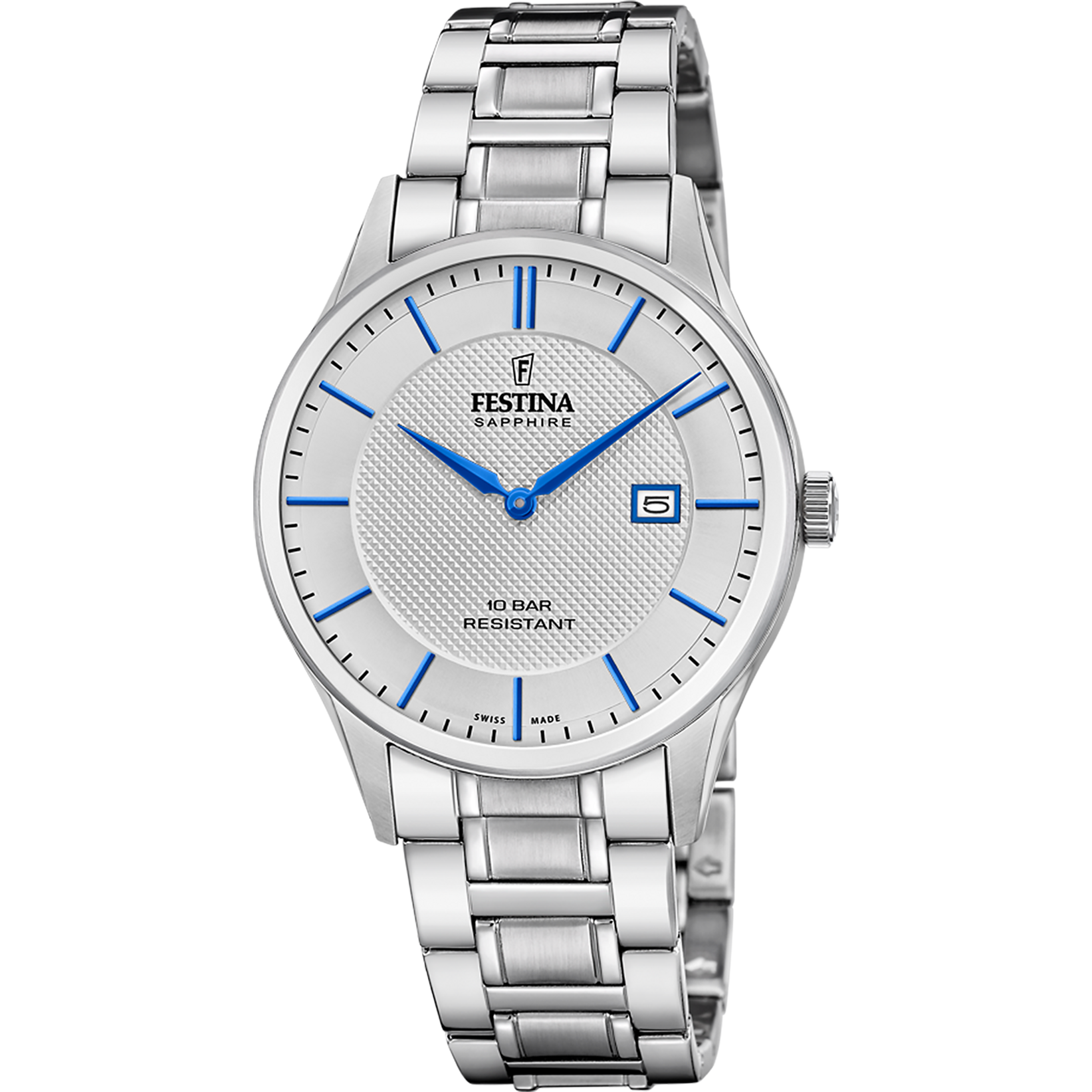 Montre Homme Festina Suisse Cadran Argenté