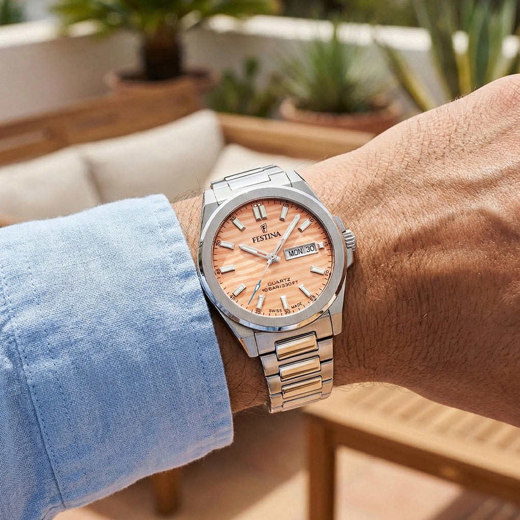 Montre Homme Festina Suisse Cadran Marron