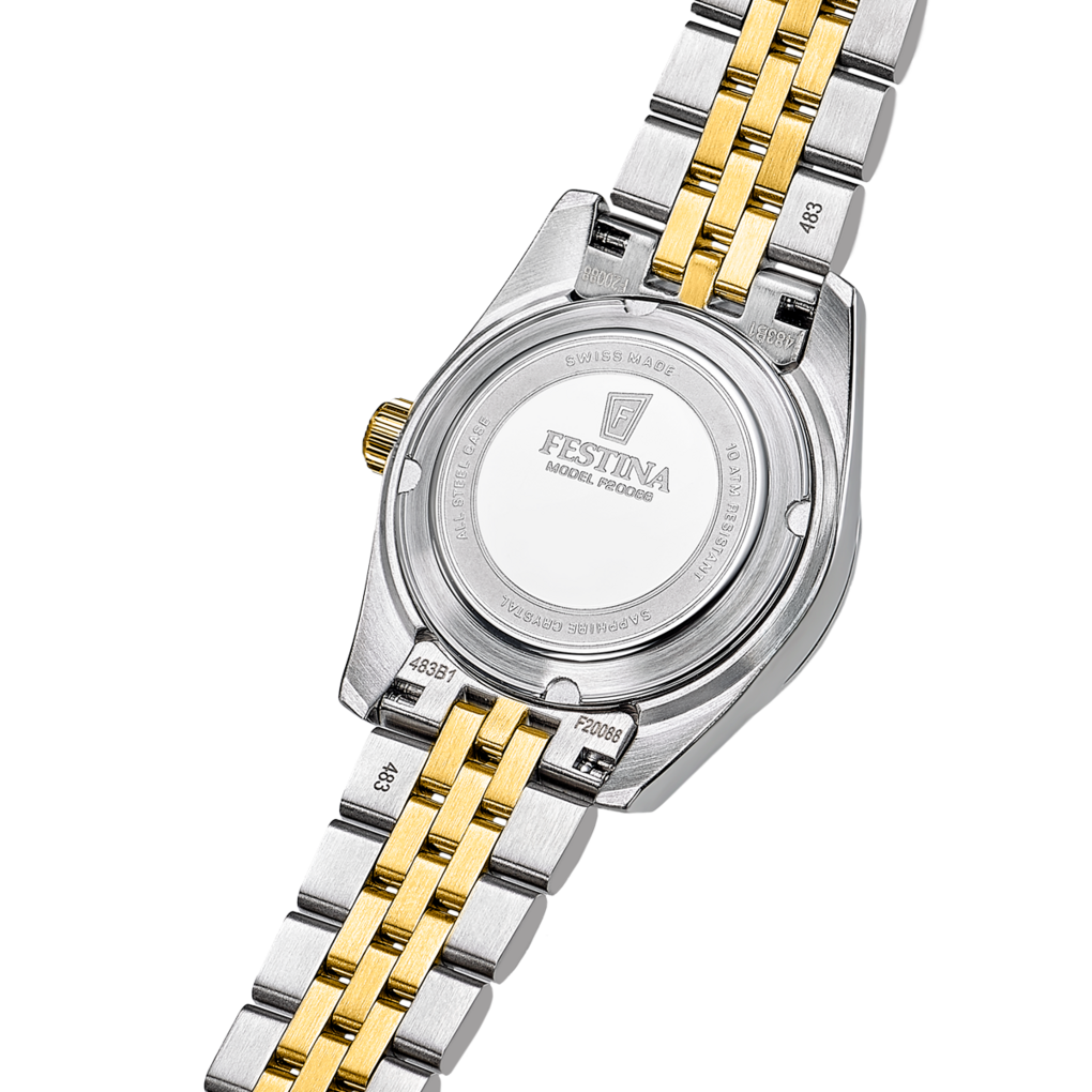 Montre suisse Festina pour femme bicolore