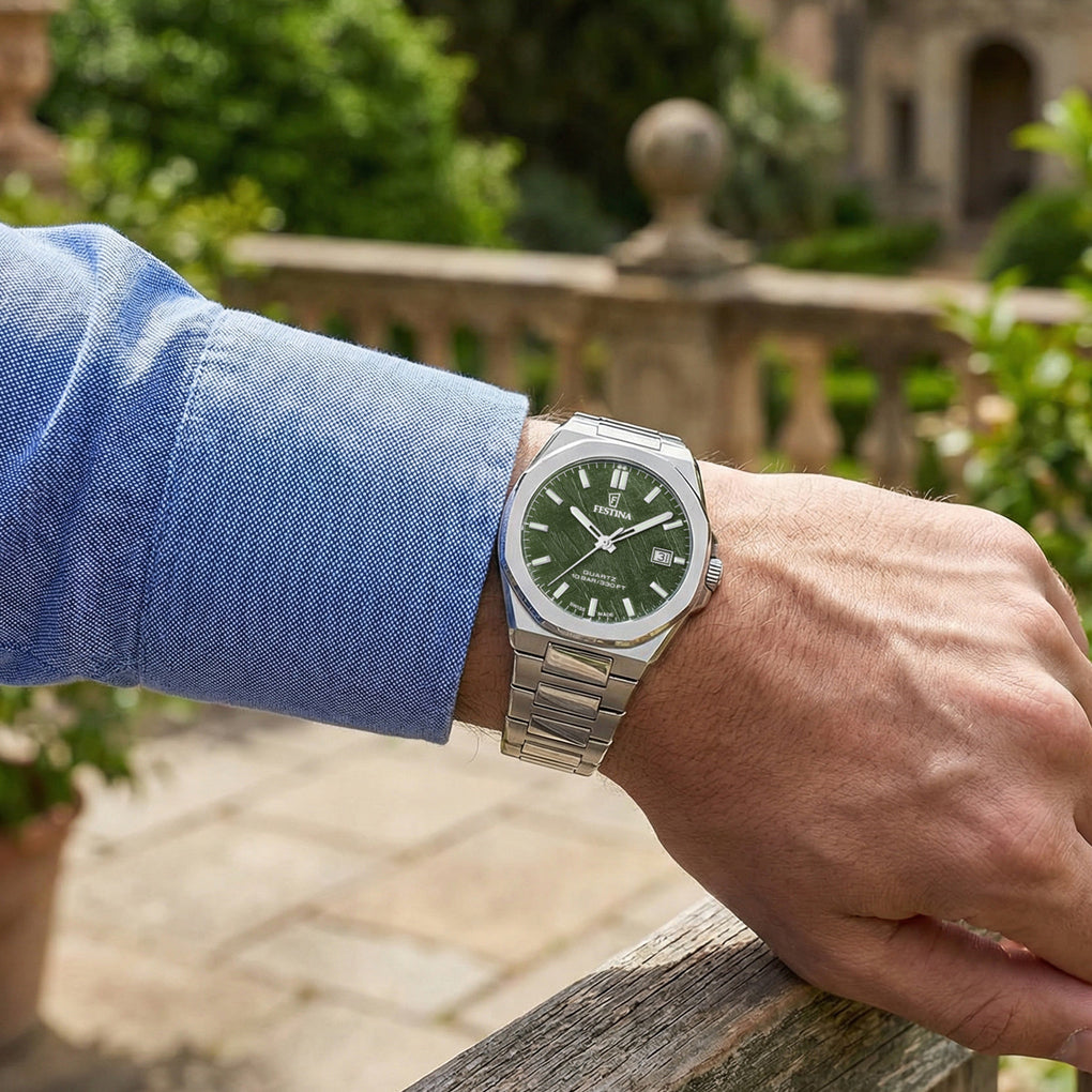 Montre Homme Festina Suisse Cadran Vert