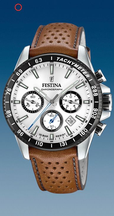 Montre Festina F20561/1 Bracelet Cuir Argent, Homme