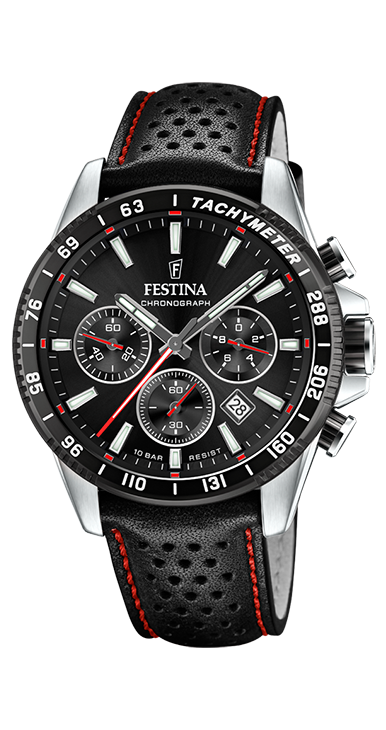 Festina Montre F20561/4 Bracelet en cuir noir, Homme