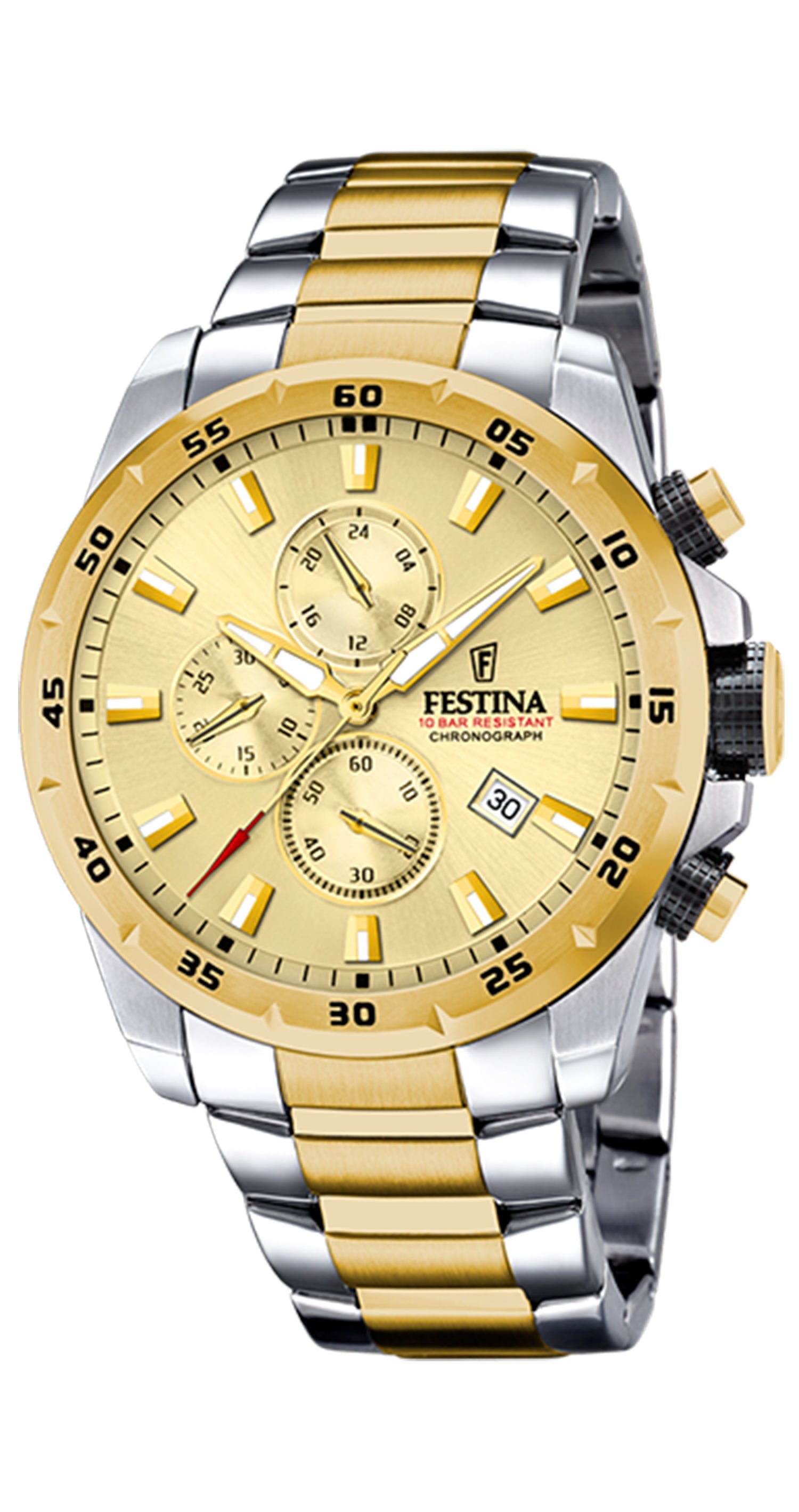 Festina F20562/1 Montre Champagne avec Bracelet en Acier, Homme