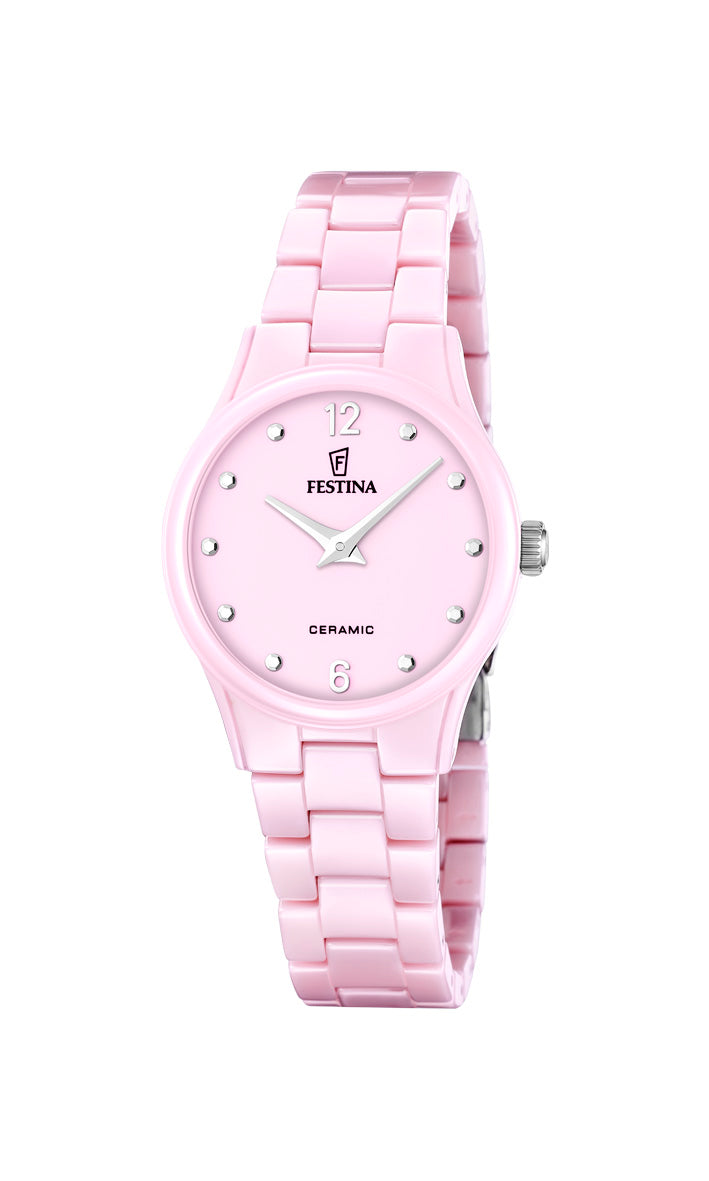 Montre Festina en céramique rose pour femme