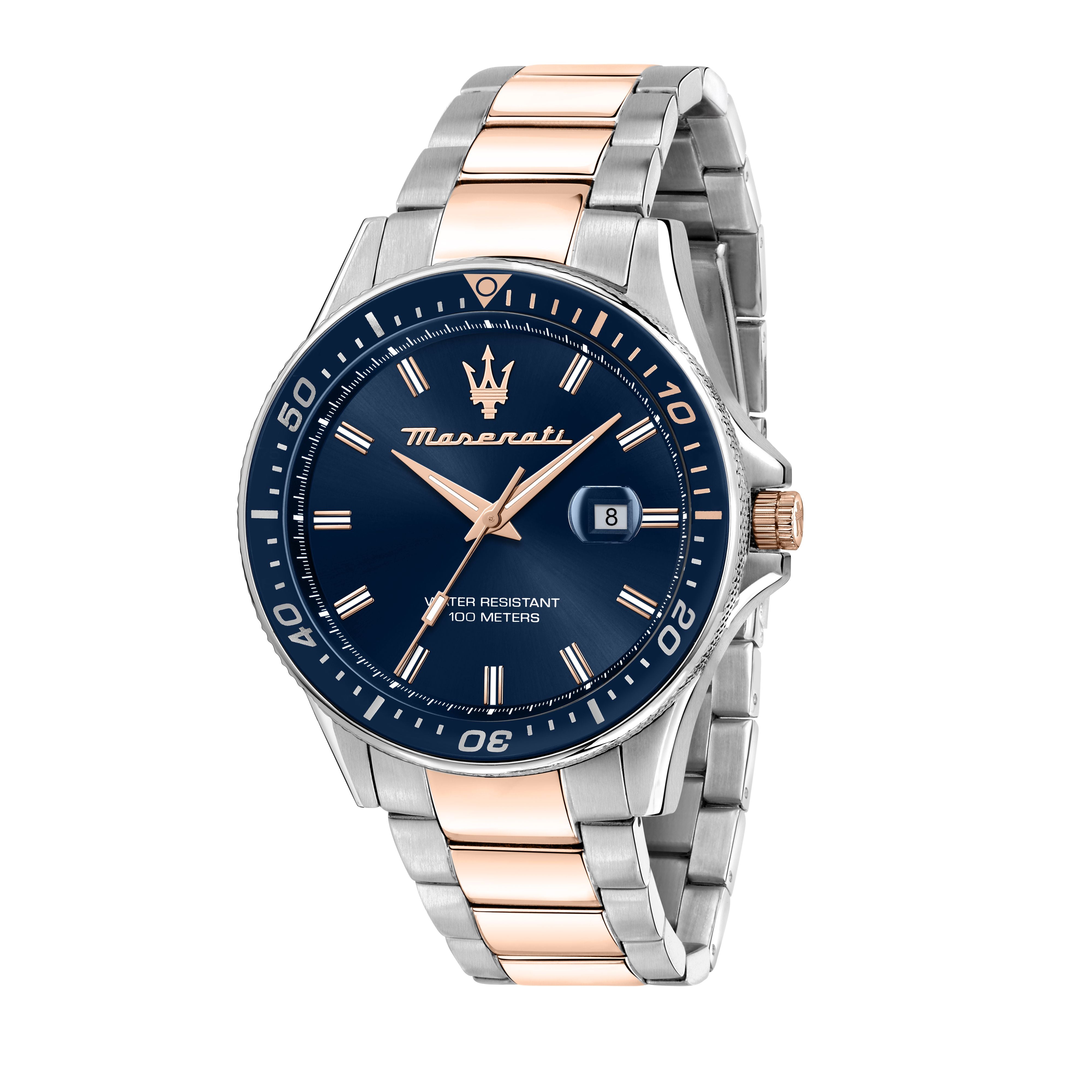 Maserati R8853140003 Montre homme argent. or rose.