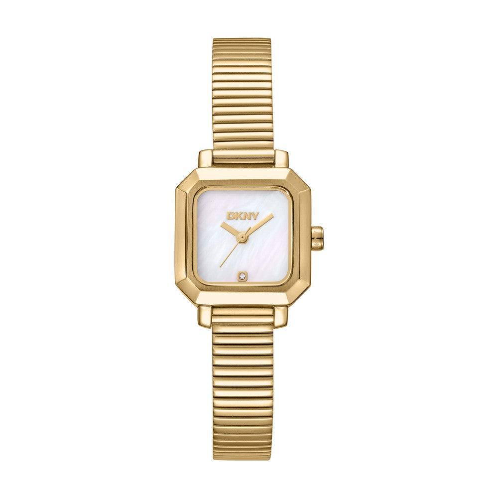 Montre DKNY Femme, Boîtier couleur Or, Cadran Nacre Blanc, Bracelet Métal couleur Or, 3 Aiguilles, 3 ATM