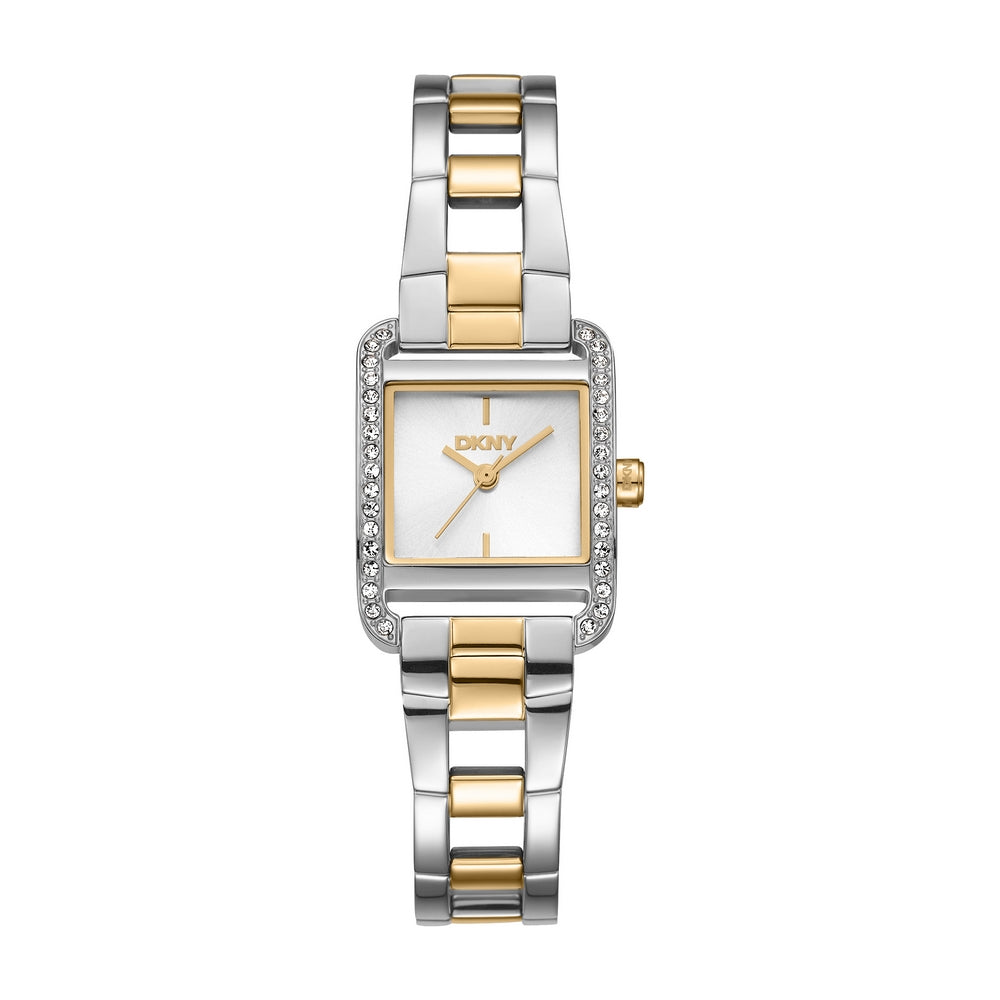 Montre Femme DKNY, Boîtier Bicolore Argent & Or, Cadran Argent, Bracelet Métal Bicolore Argent & Or, 3 Aiguilles, 3 ATM