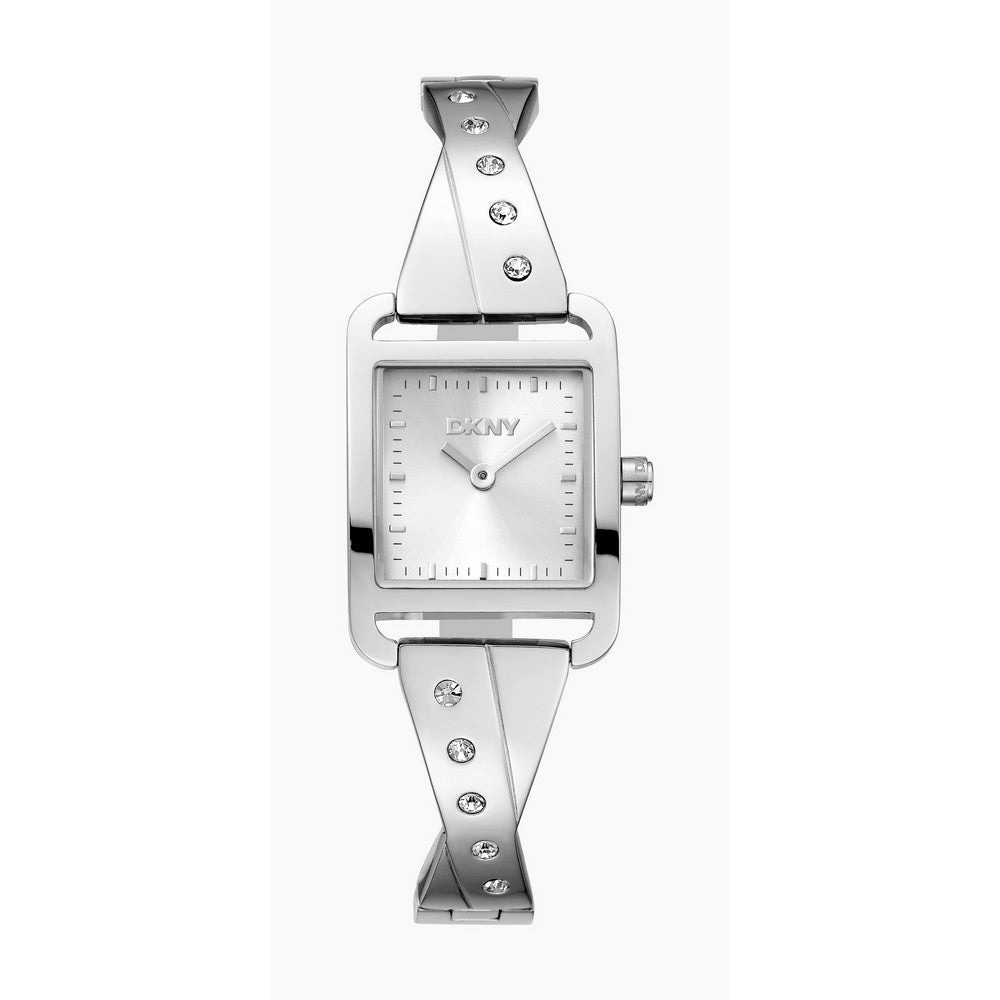 Montre DKNY Femme, Boîtier couleur argent, Cadran argent, Bracelet en métal acier inoxydable, 2 aiguilles, 3 ATM